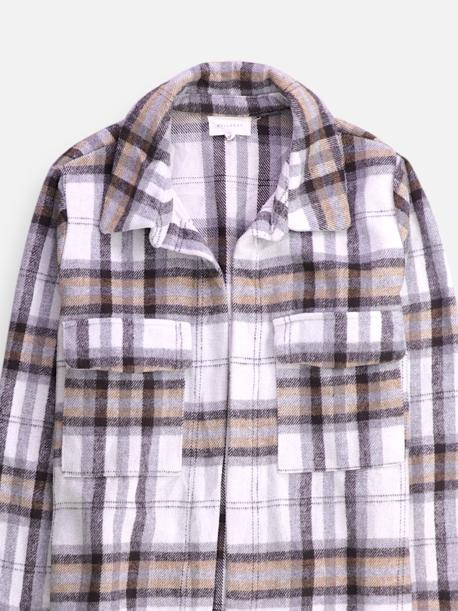 Chaqueta Sobrecamisa Color Block - Mujer - Medium