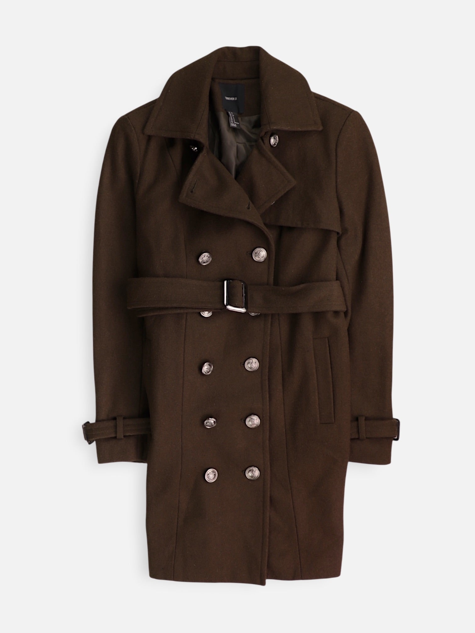 Forever 21 Abrigo Donble breasted trench Casual - Mujer - Small