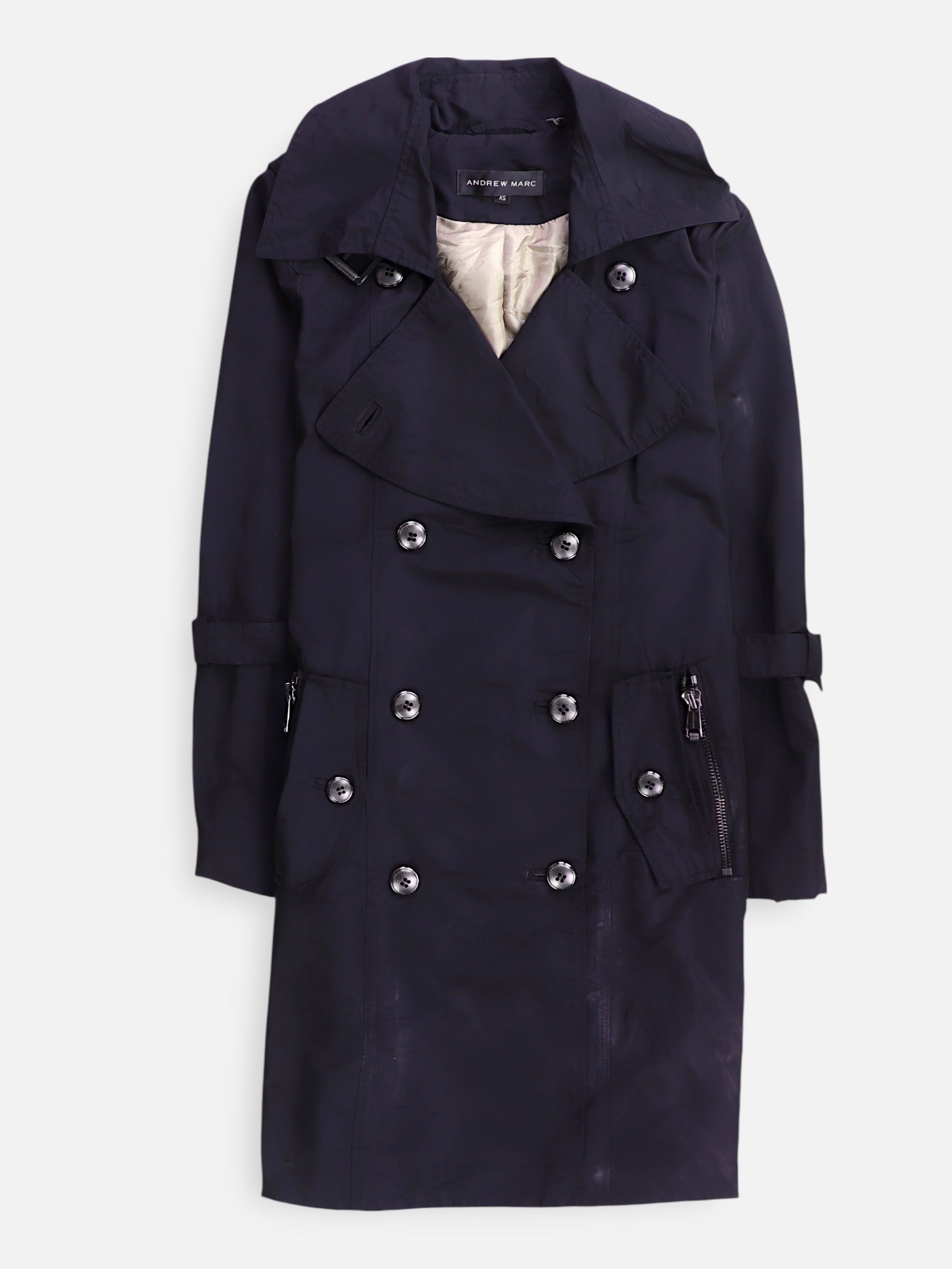 ANDREW MARC Abrigo Donble breasted trench Casual - Mujer - XS