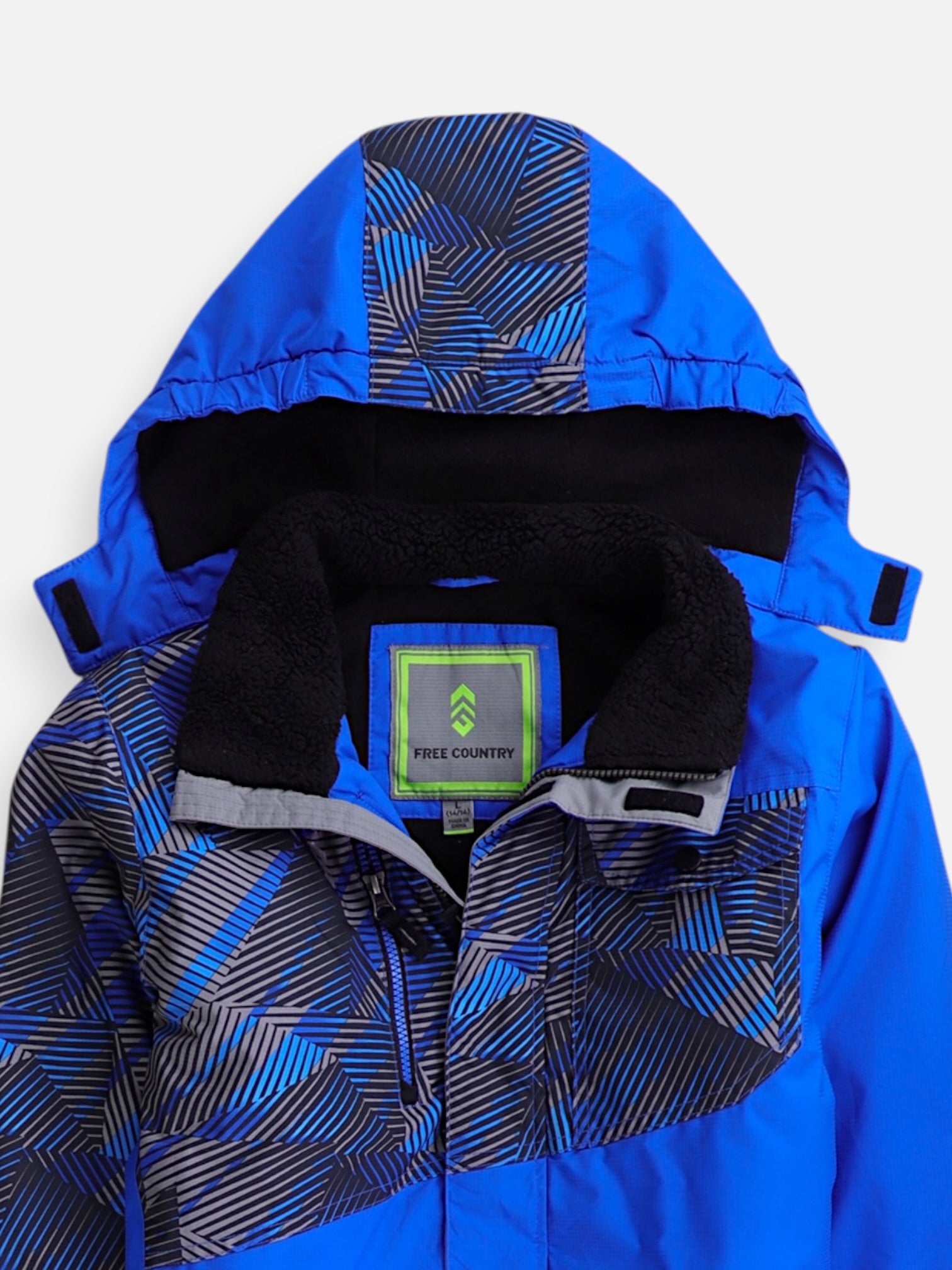 FREE COUNTY Chaqueta Impermeable Color Block - Niño - Large - 14-16Y (Años)