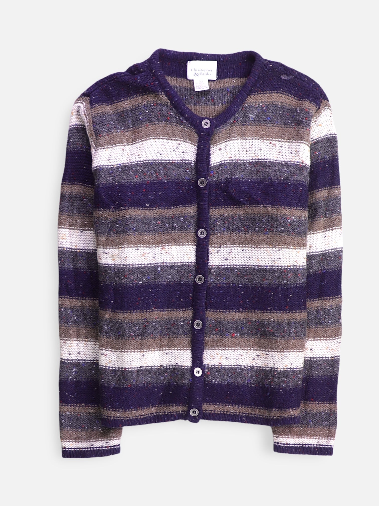 Sueter Cardigan Color Block - Mujer - Large