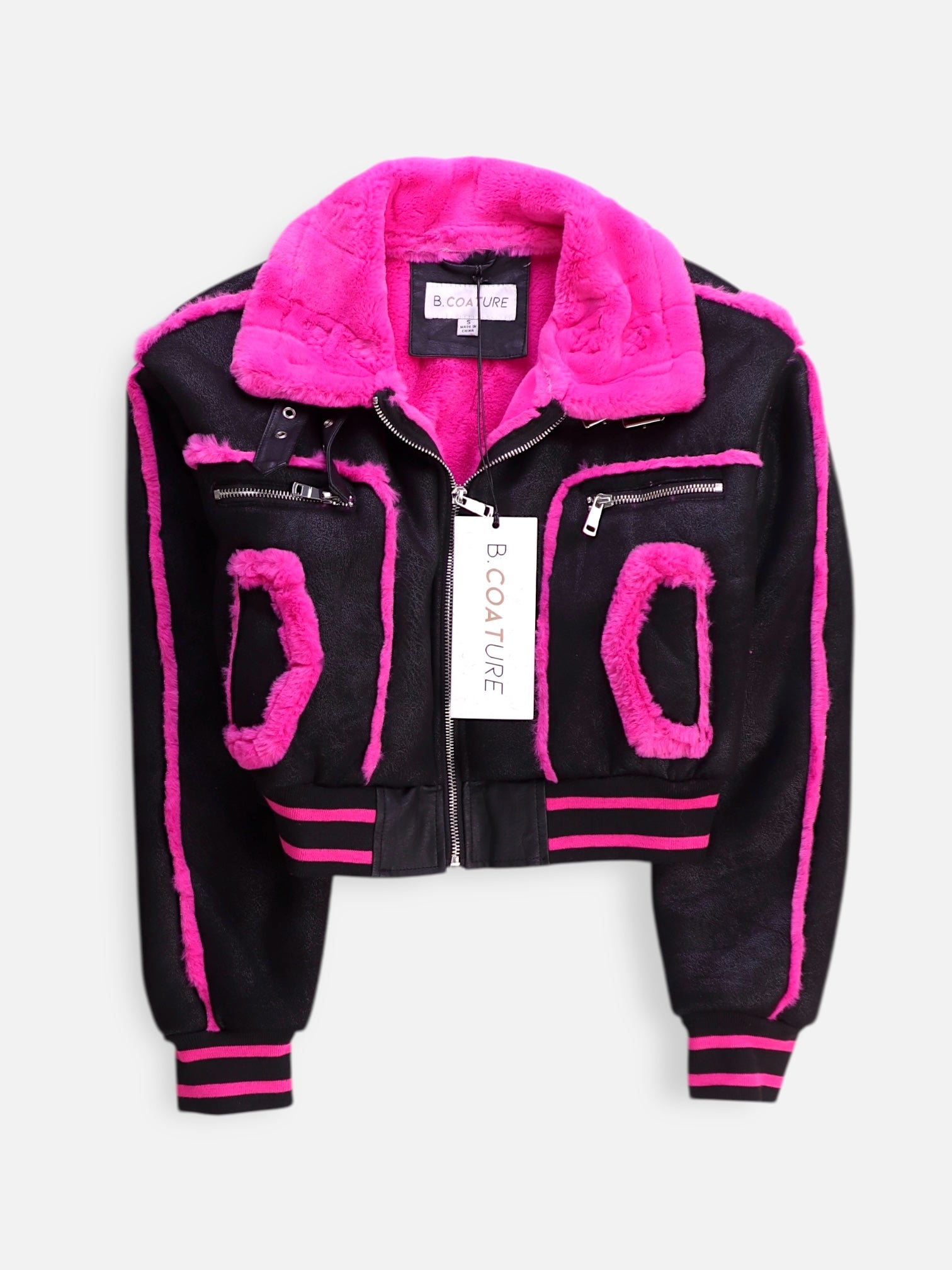 Chaqueta Sherpa Trucker Crop Top - Mujer - Small