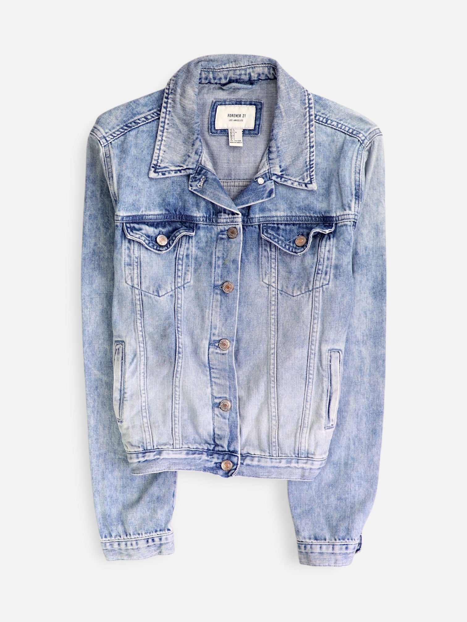 Forever 21 Chaqueta Denim  Basic - Mujer - Large