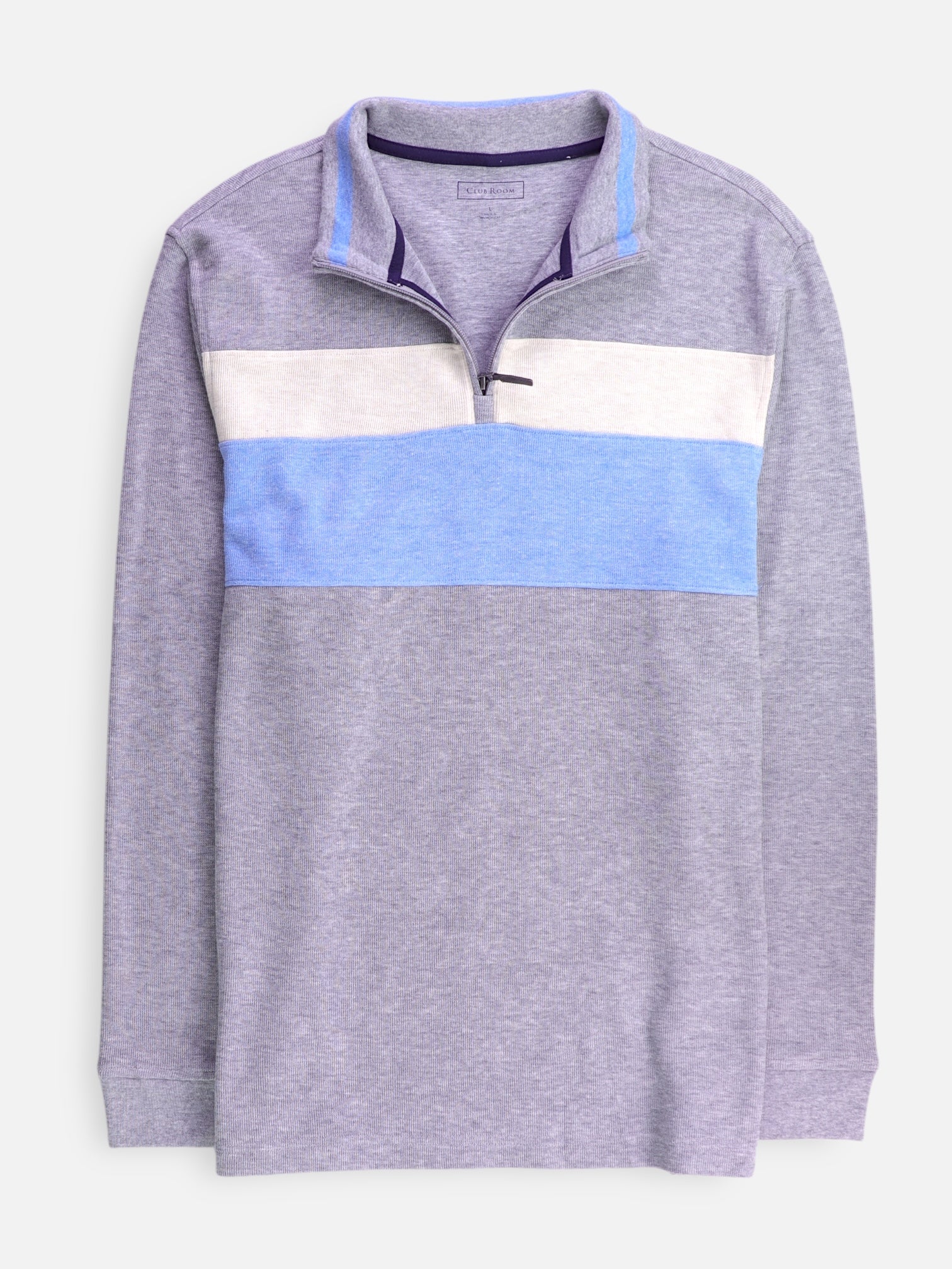 CLUB ROOM Sueter Fleece Color Block - Hombre - Large