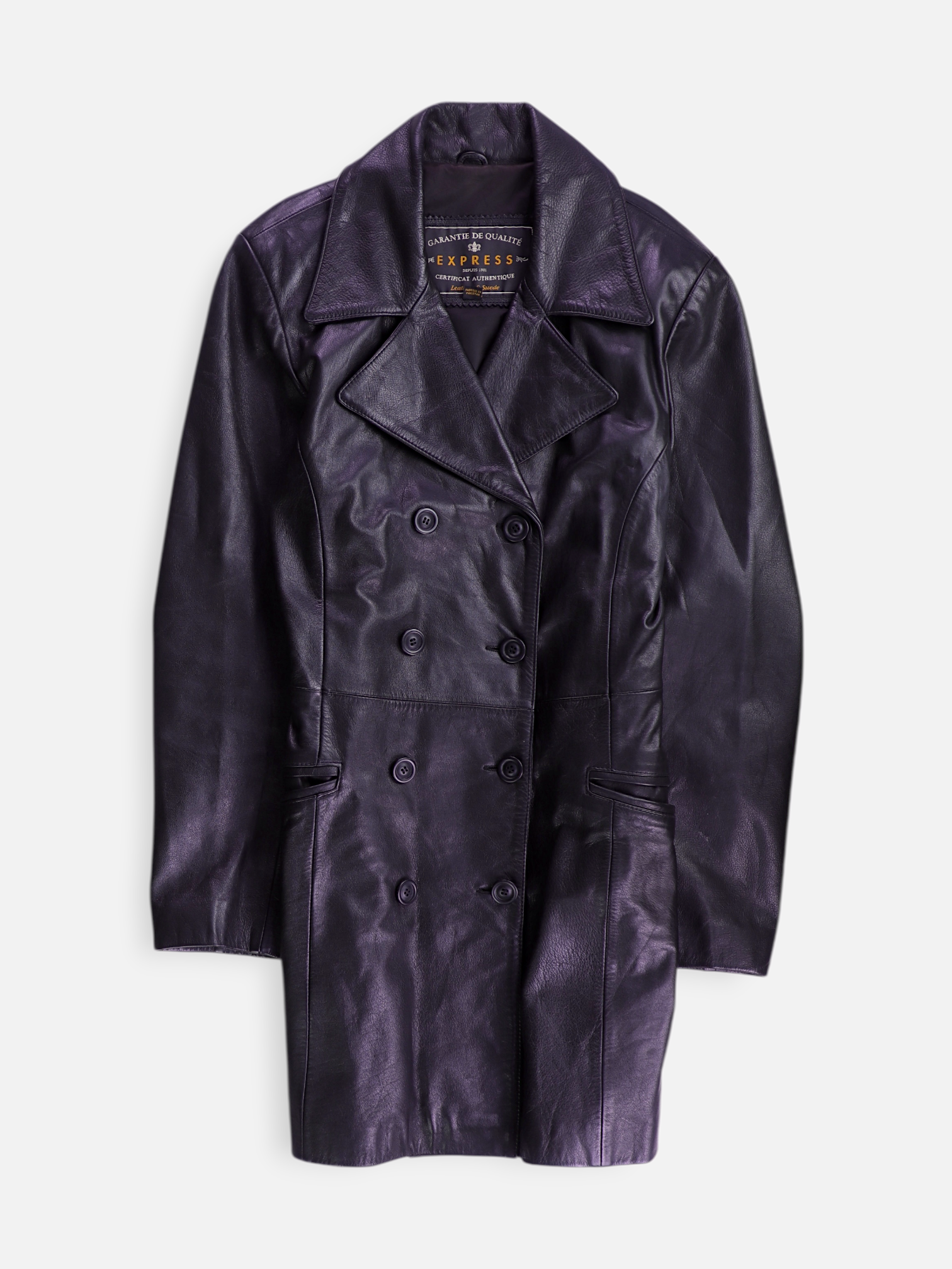 EXPRESS Abrigo Donble breasted trench Cuero - Mujer - Medium