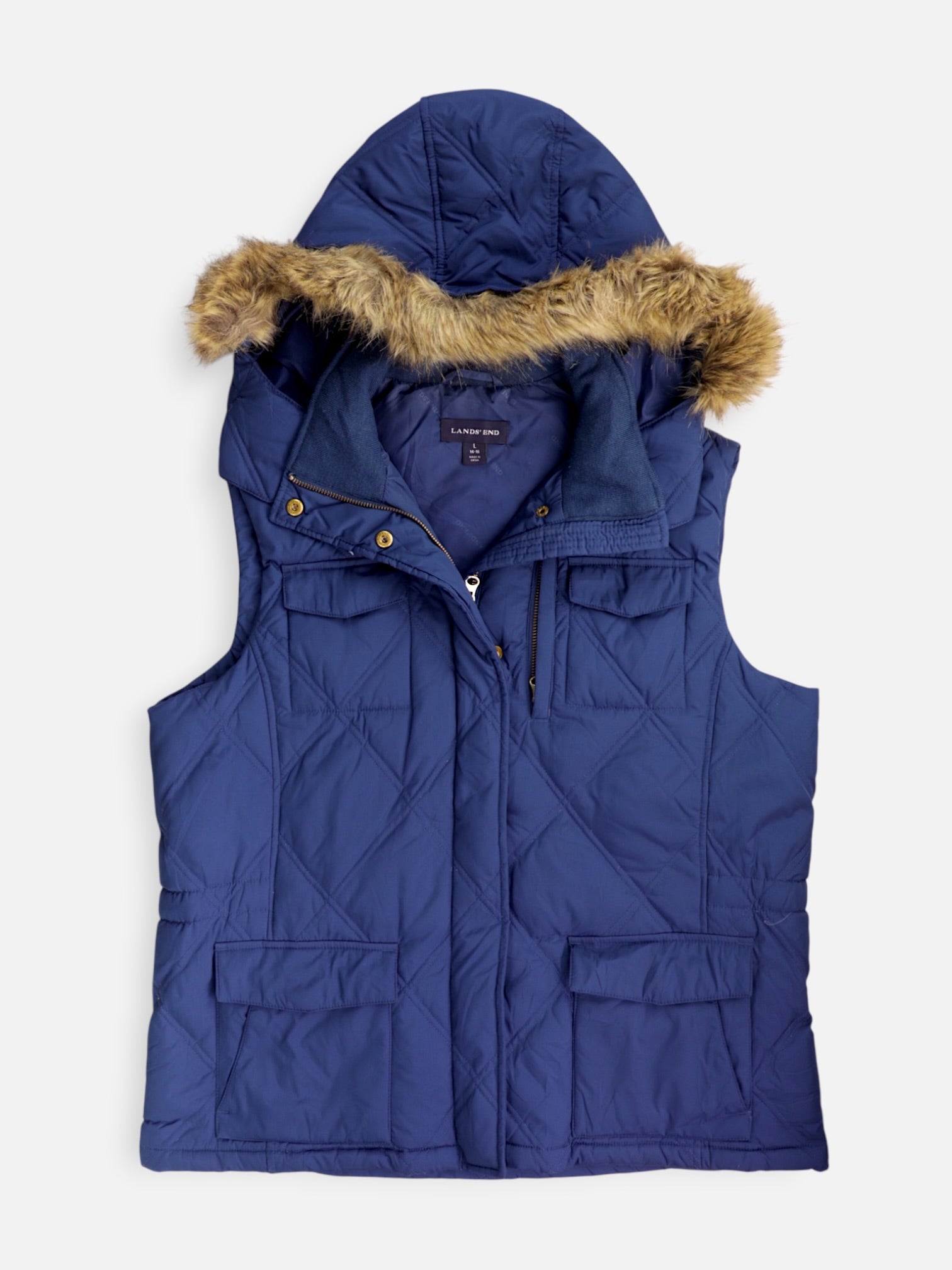 LANDS END Chaleco Impermeable - Mujer - Large