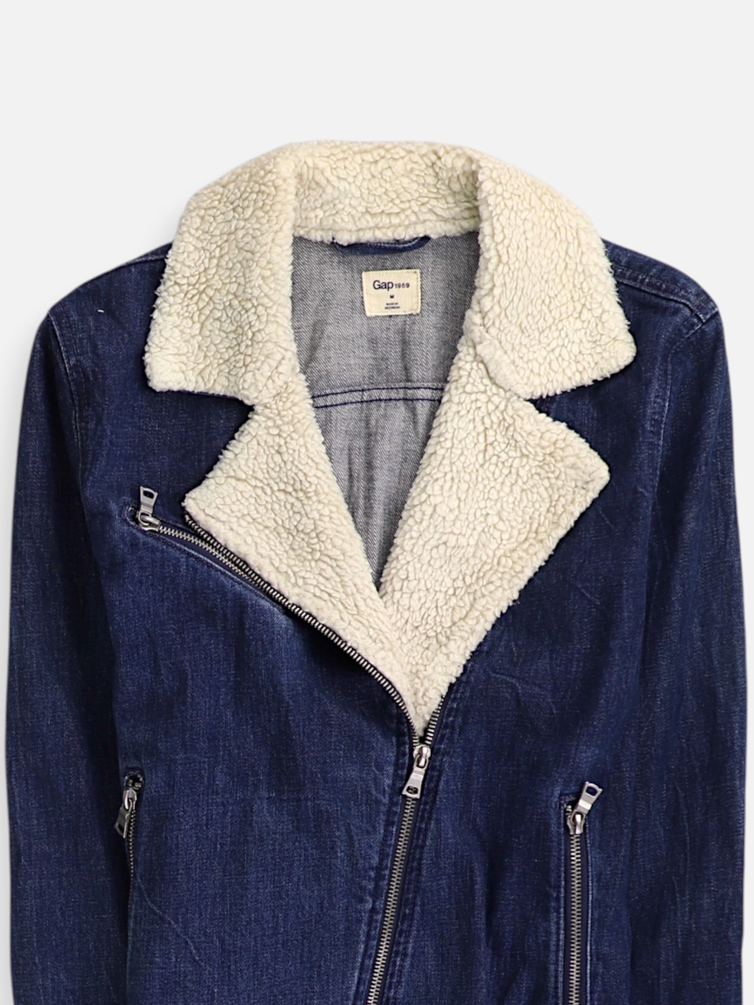 GAP Chaqueta Sherpa Trucker Denim - Mujer - Medium