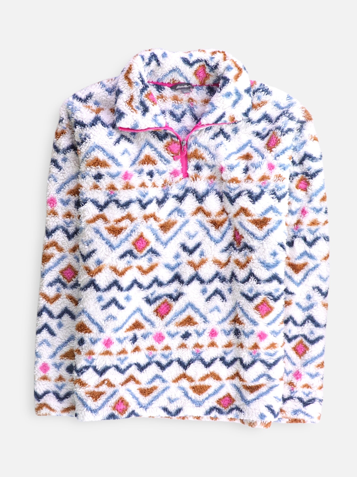 Eddie Bauer Sueter Teddy Color Block - Mujer - Large