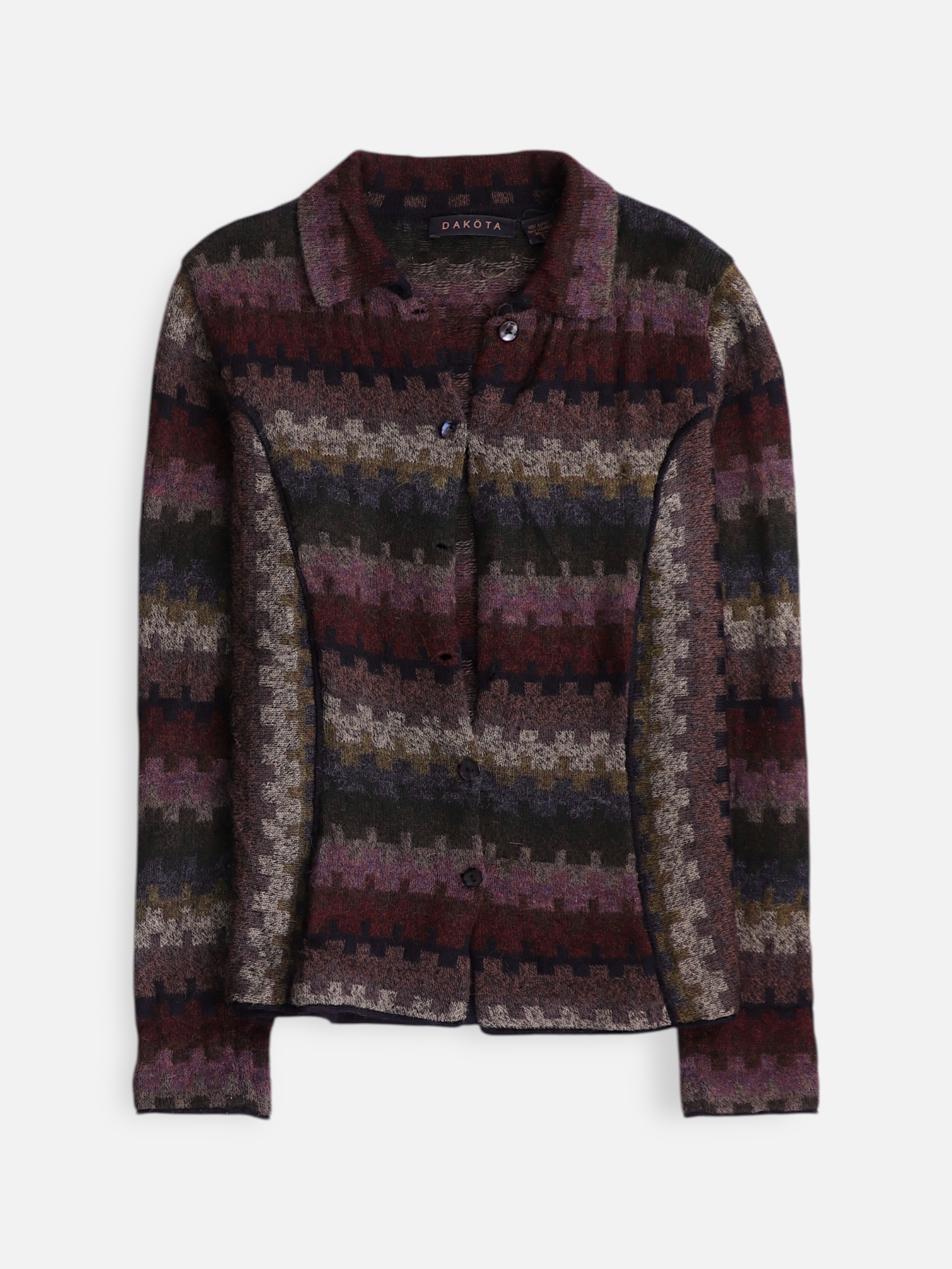 Sueter Cardigan Color Block - Mujer - Large