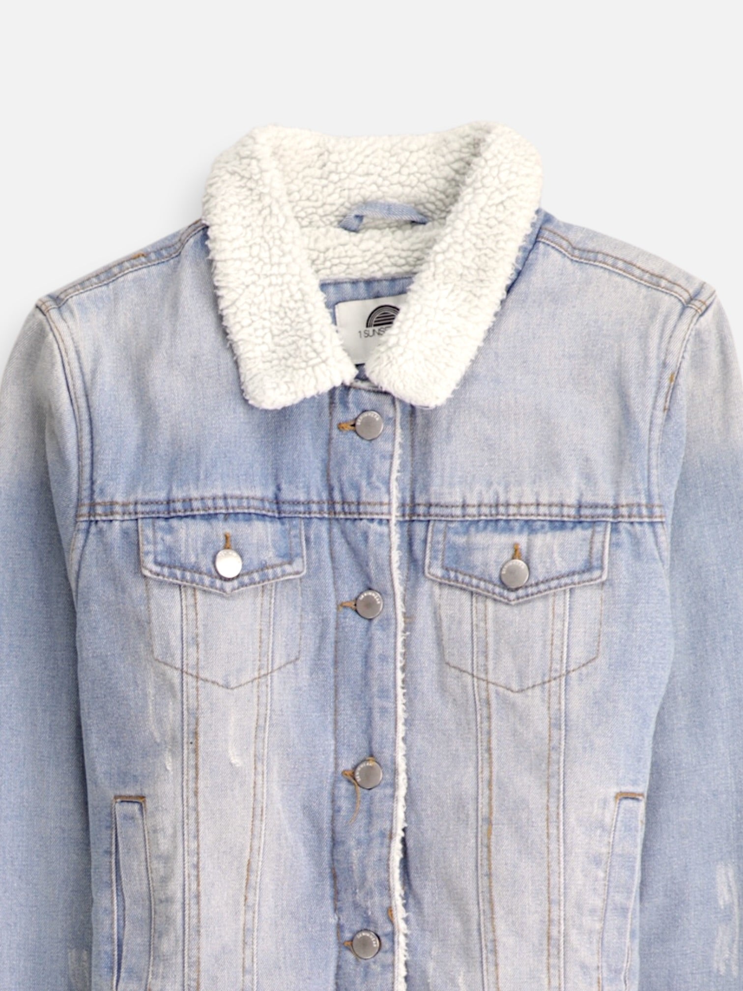 Chaqueta Sherpa Trucker Denim - Mujer - Large