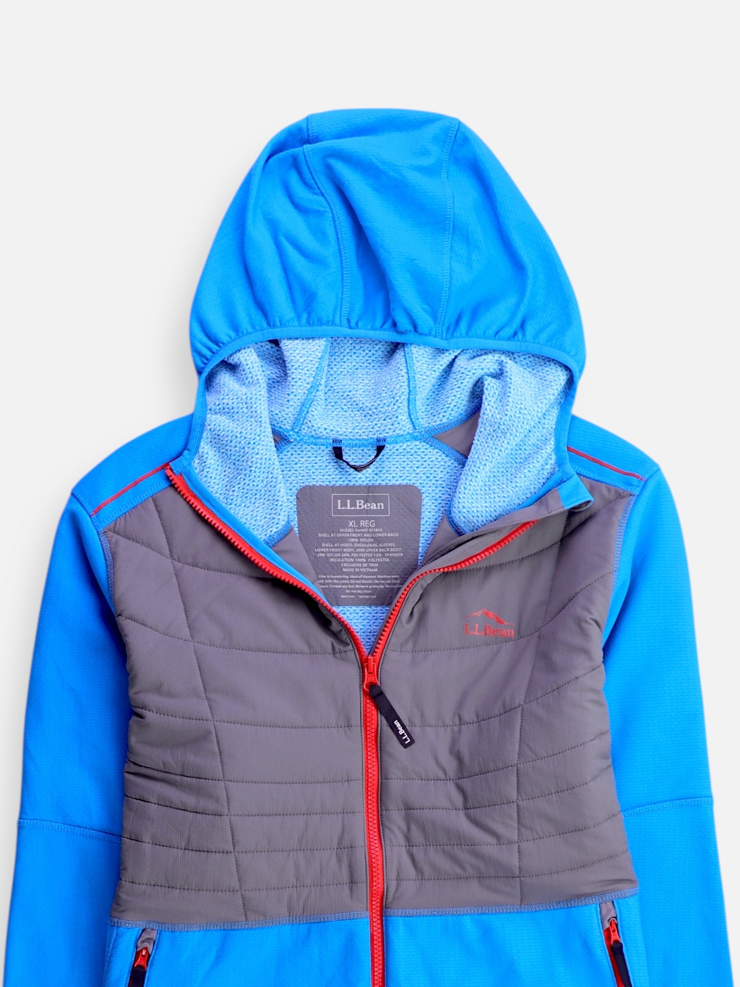 LL BEAN Sudadera Hoodie Color Block - Hombre - XL