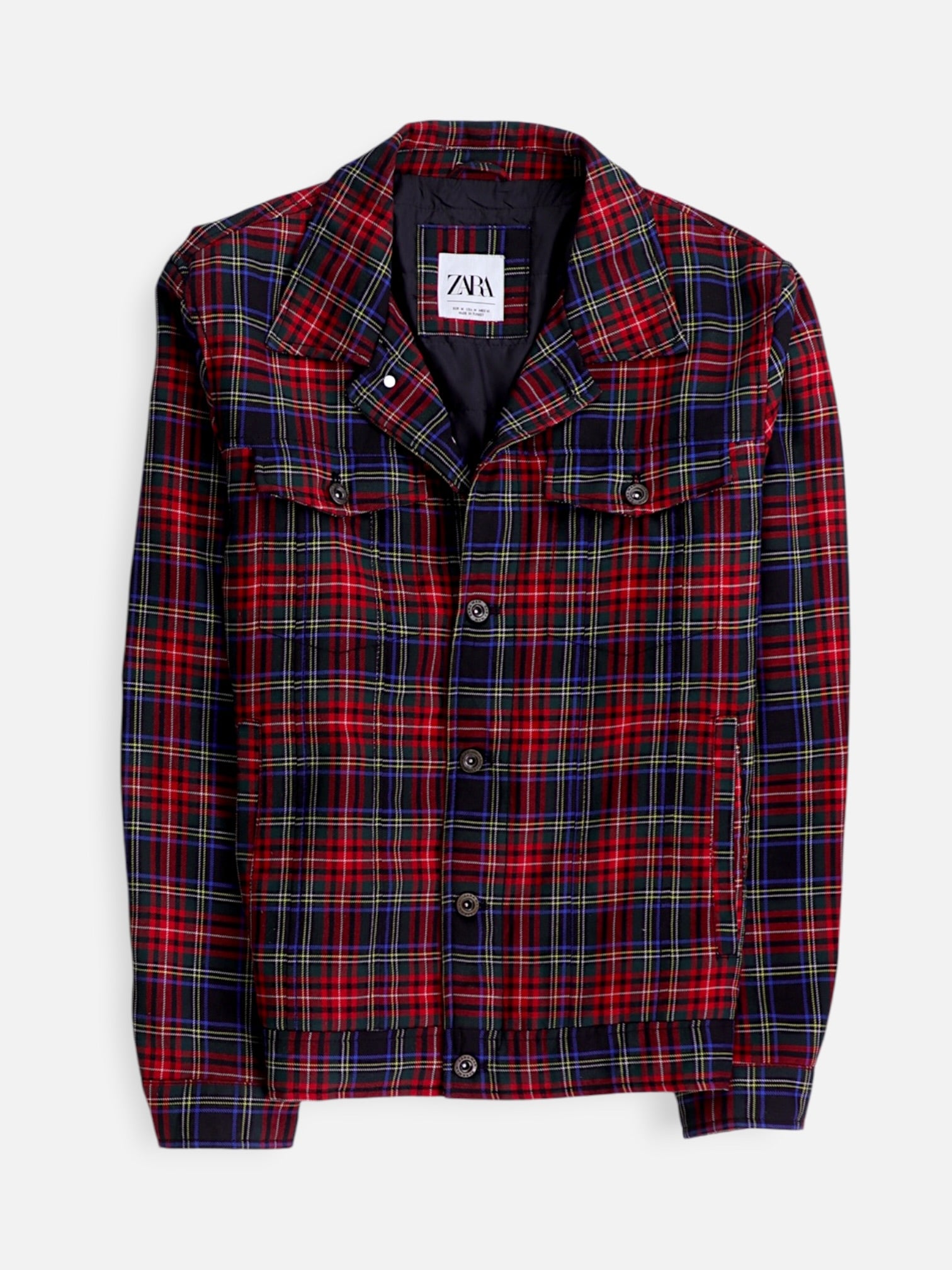 ZARA Chaqueta Casual Plaid Types - Hombre - Medium