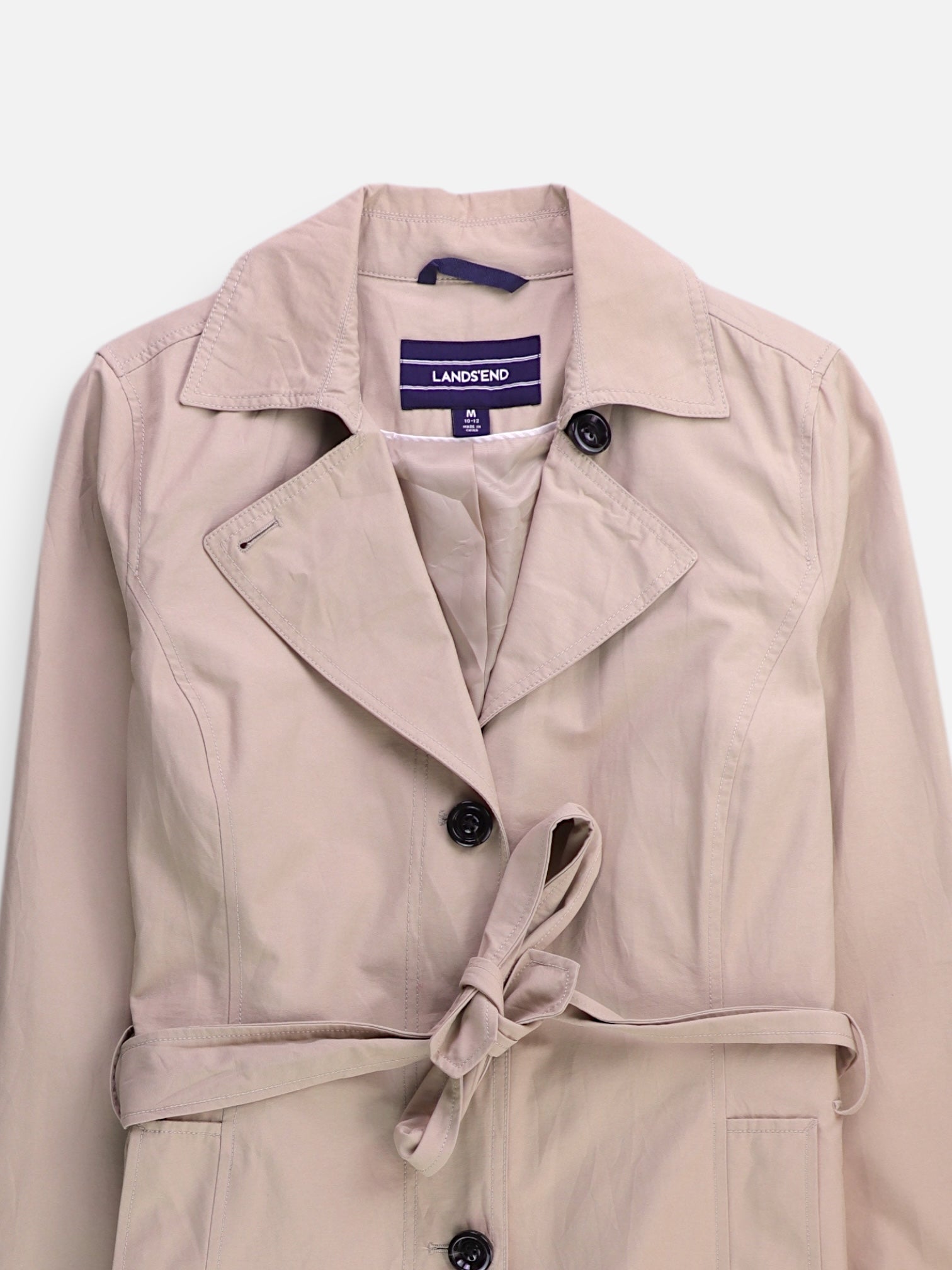 LANDS END Abrigo Trench Coat Casual - Mujer - Medium
