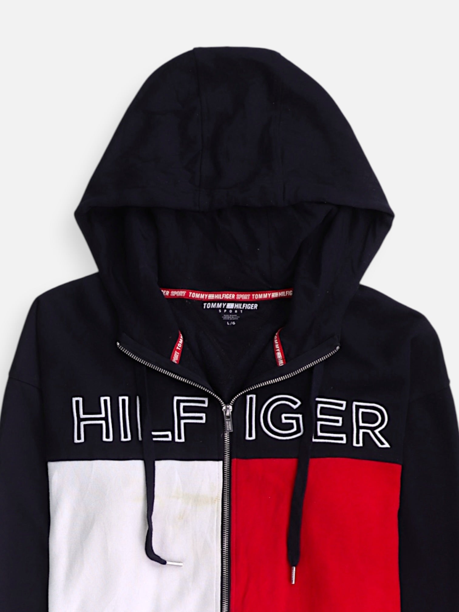 Tommy Hilfiger Sudadera Hoodie Color Block - Mujer - Large
