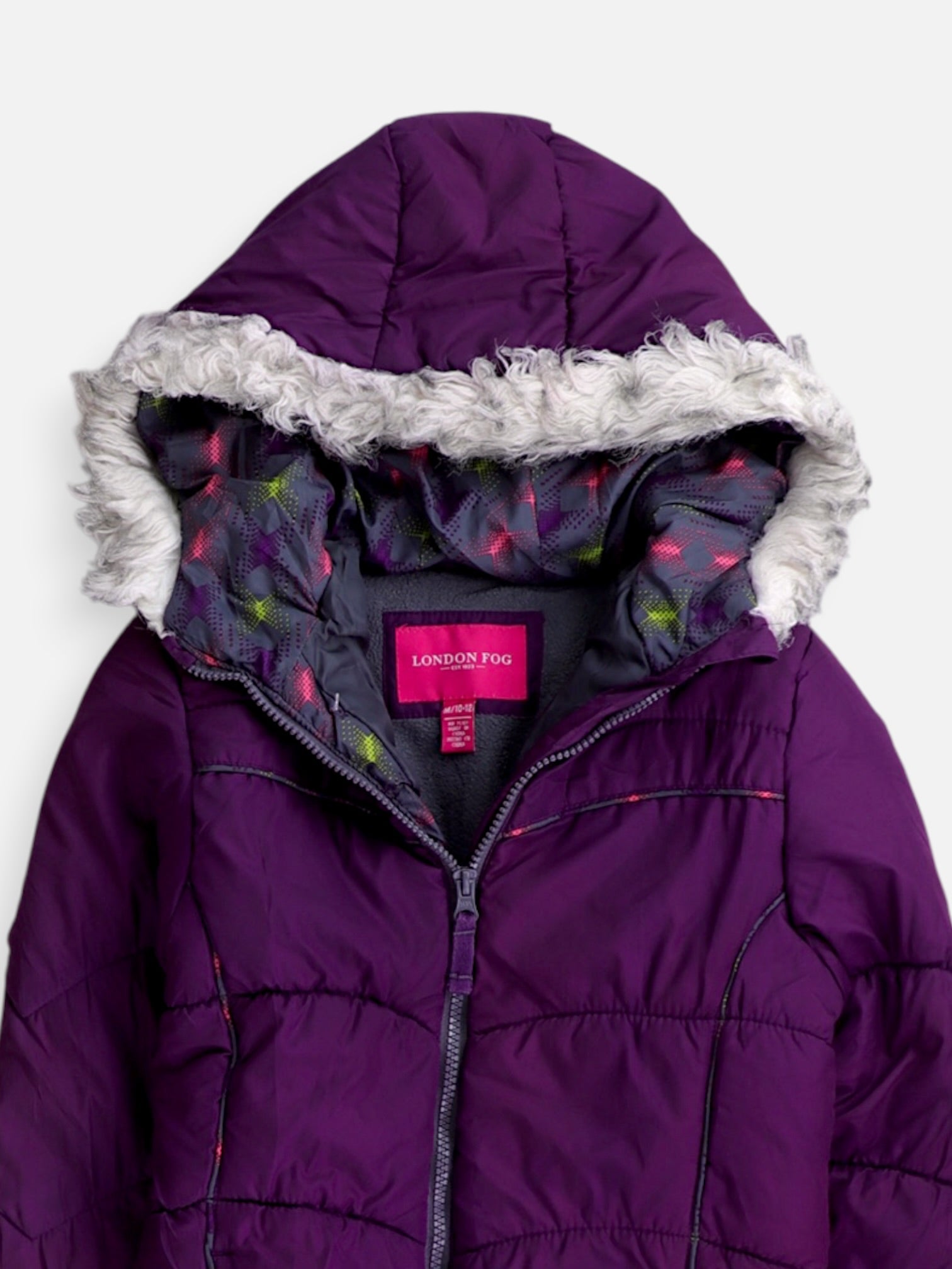 LONDON FOG Chaqueta Puffer Impermeable - Niña - Medium - 10-12Y (Años)