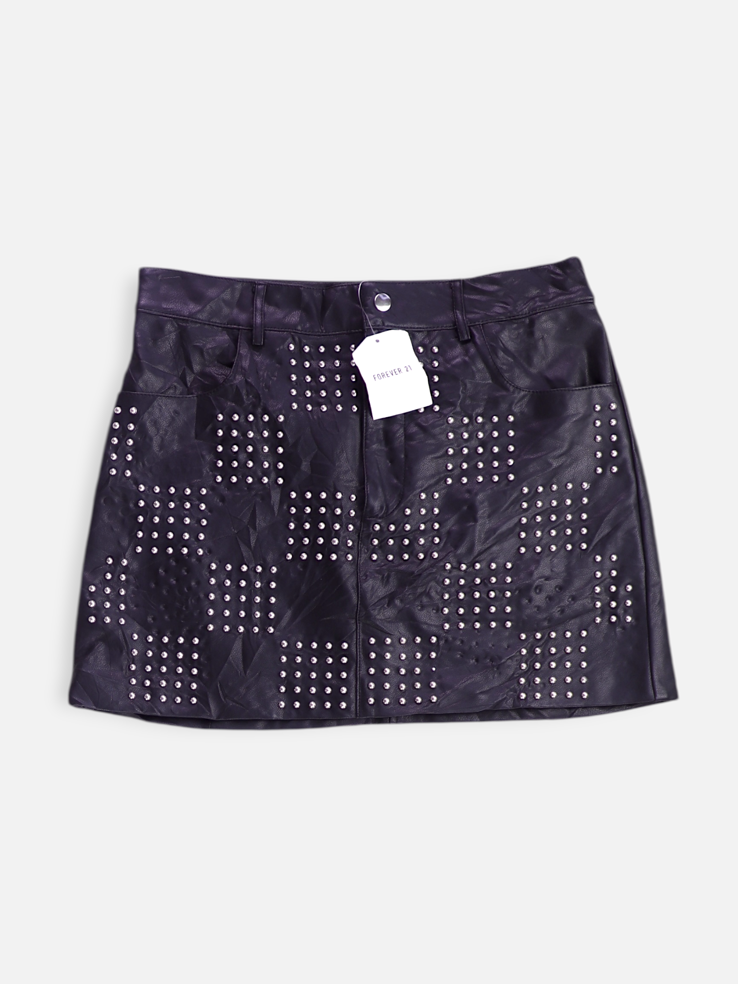 Forever 21 Falda Cuero - Mujer - Medium