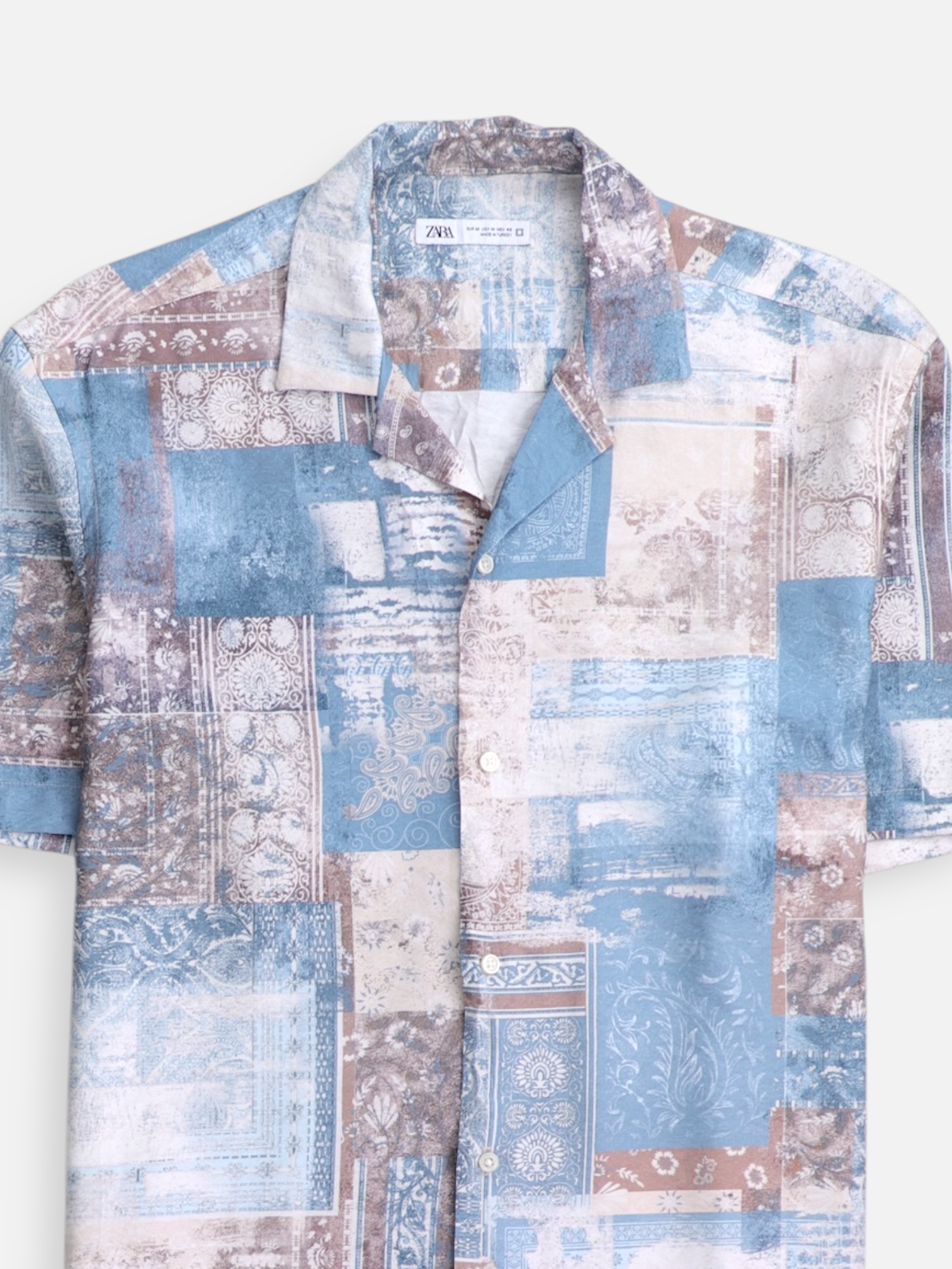 ZARA Camisa Color Block - Hombre - Medium