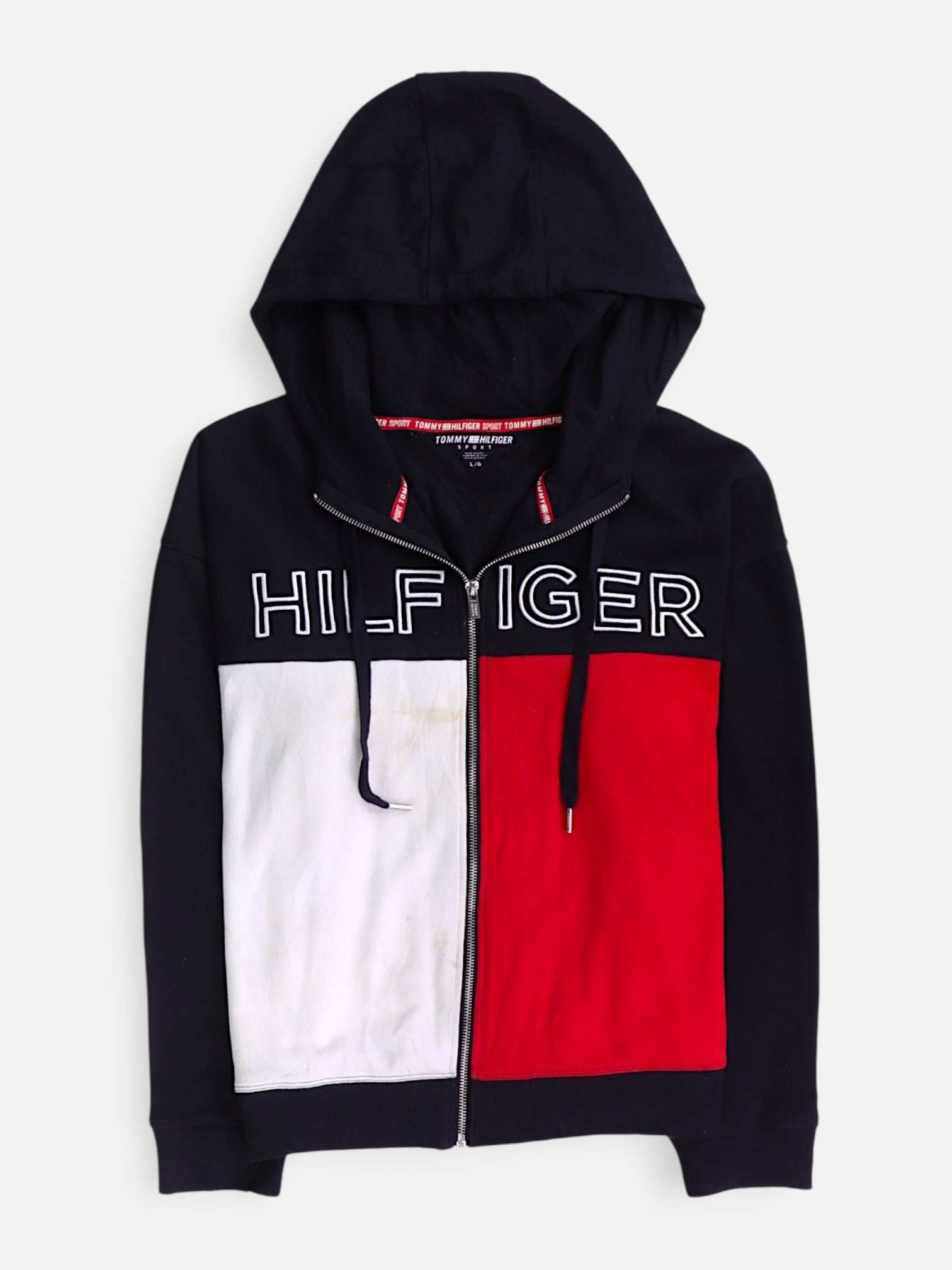 Tommy Hilfiger Sudadera Hoodie Color Block - Mujer - Large
