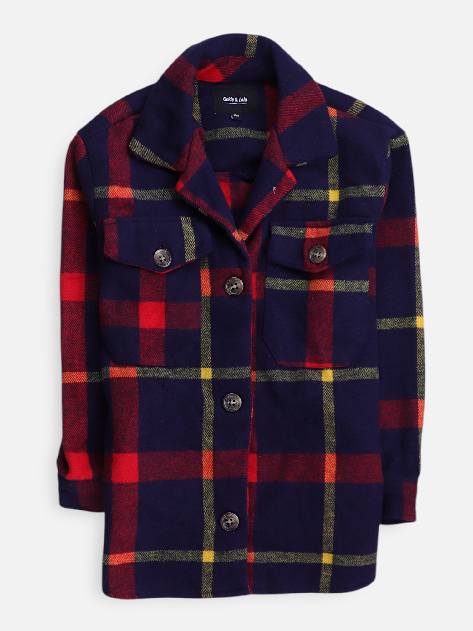 Chaqueta Sobrecamisa Color Block - Mujer - Small