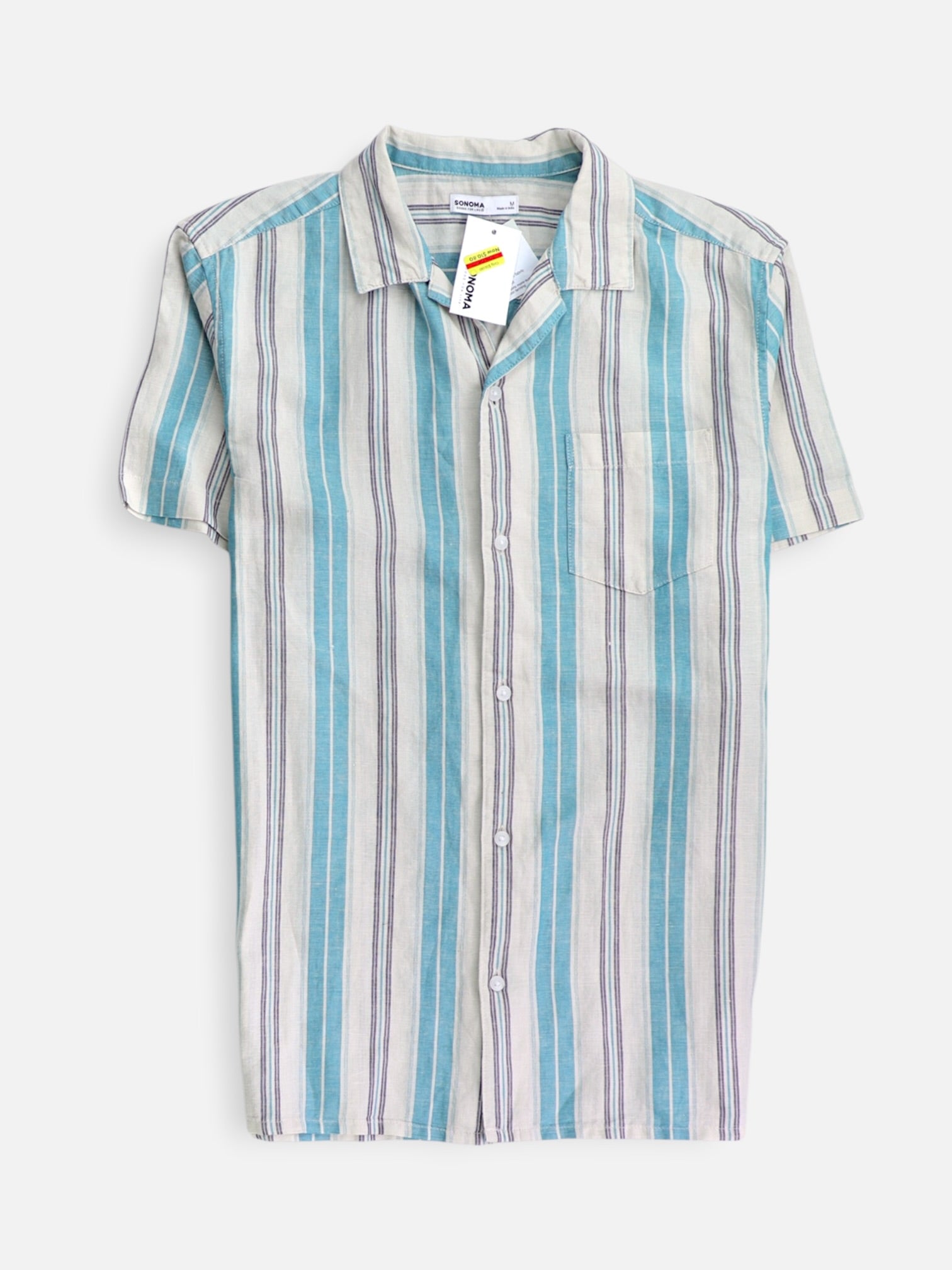 SONOMA Camisa Color Block - Hombre - Medium