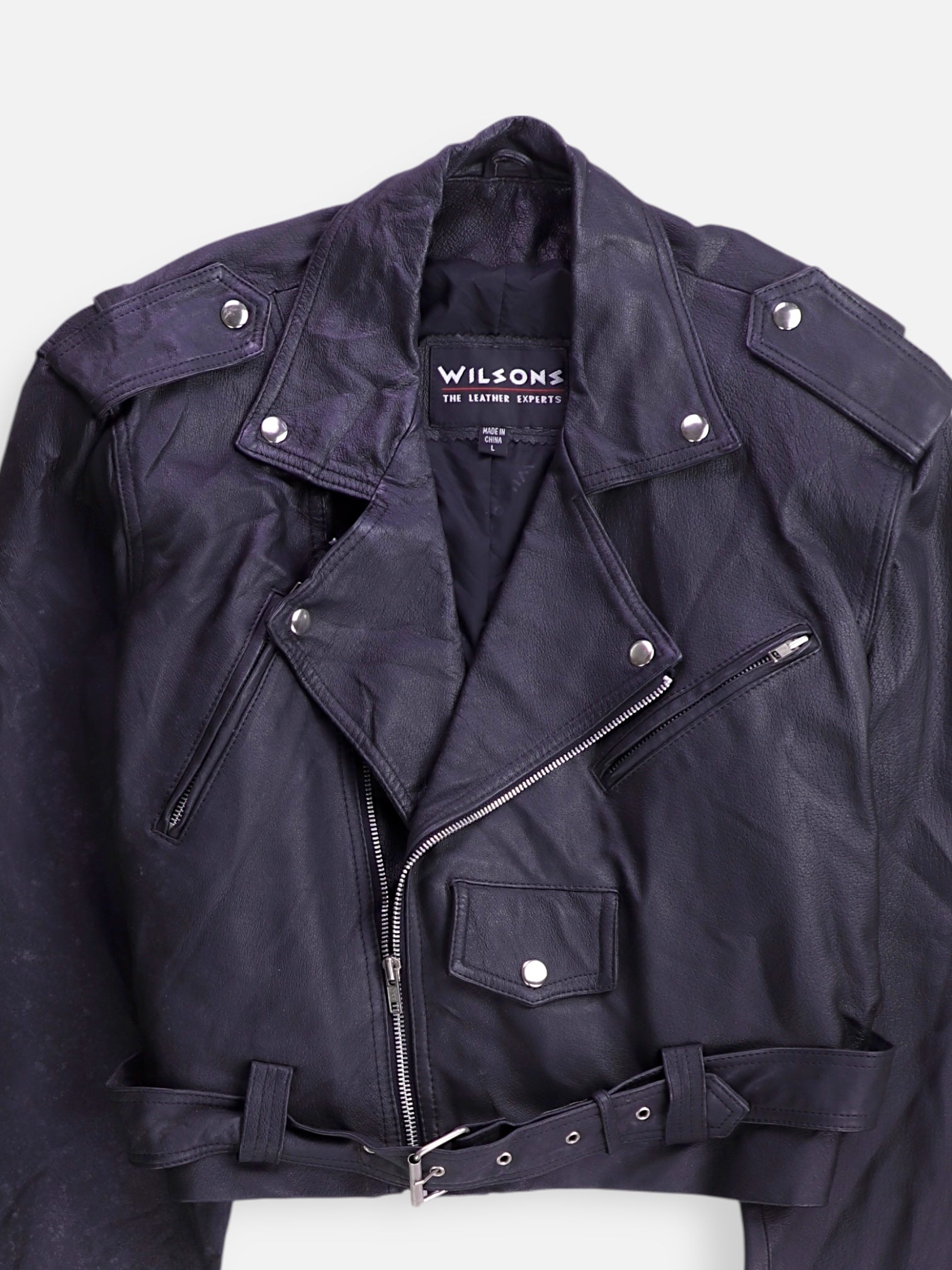 WILSONS LEATHER Chaqueta Motera Cuero - Mujer - Large