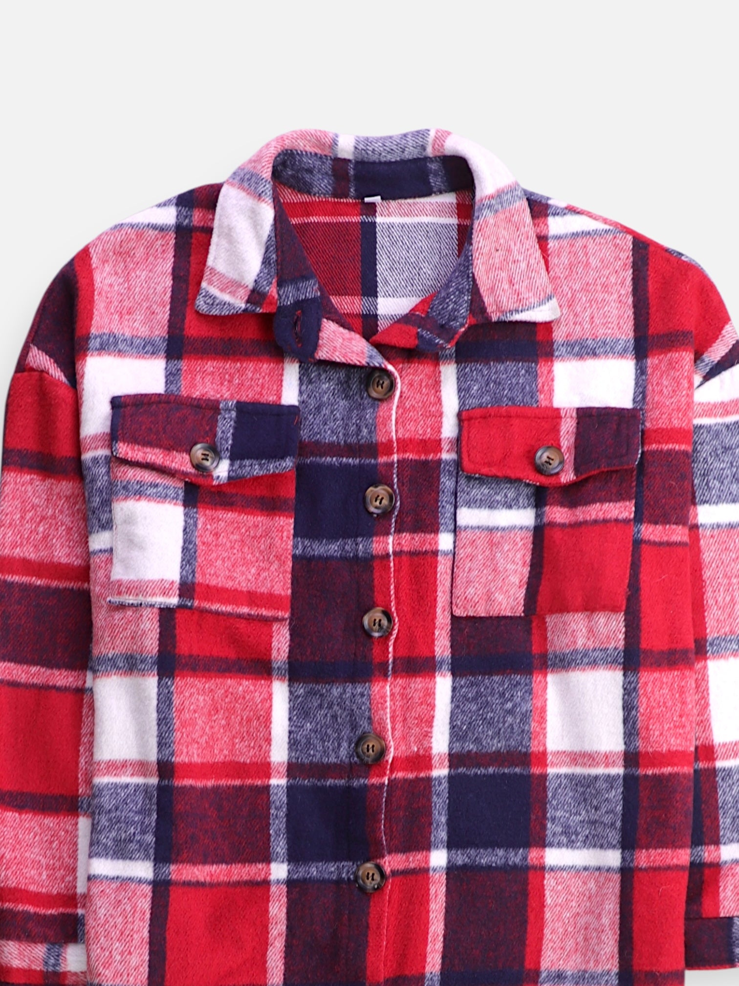 Chaqueta Sobrecamisa Color Block - Mujer - Medium