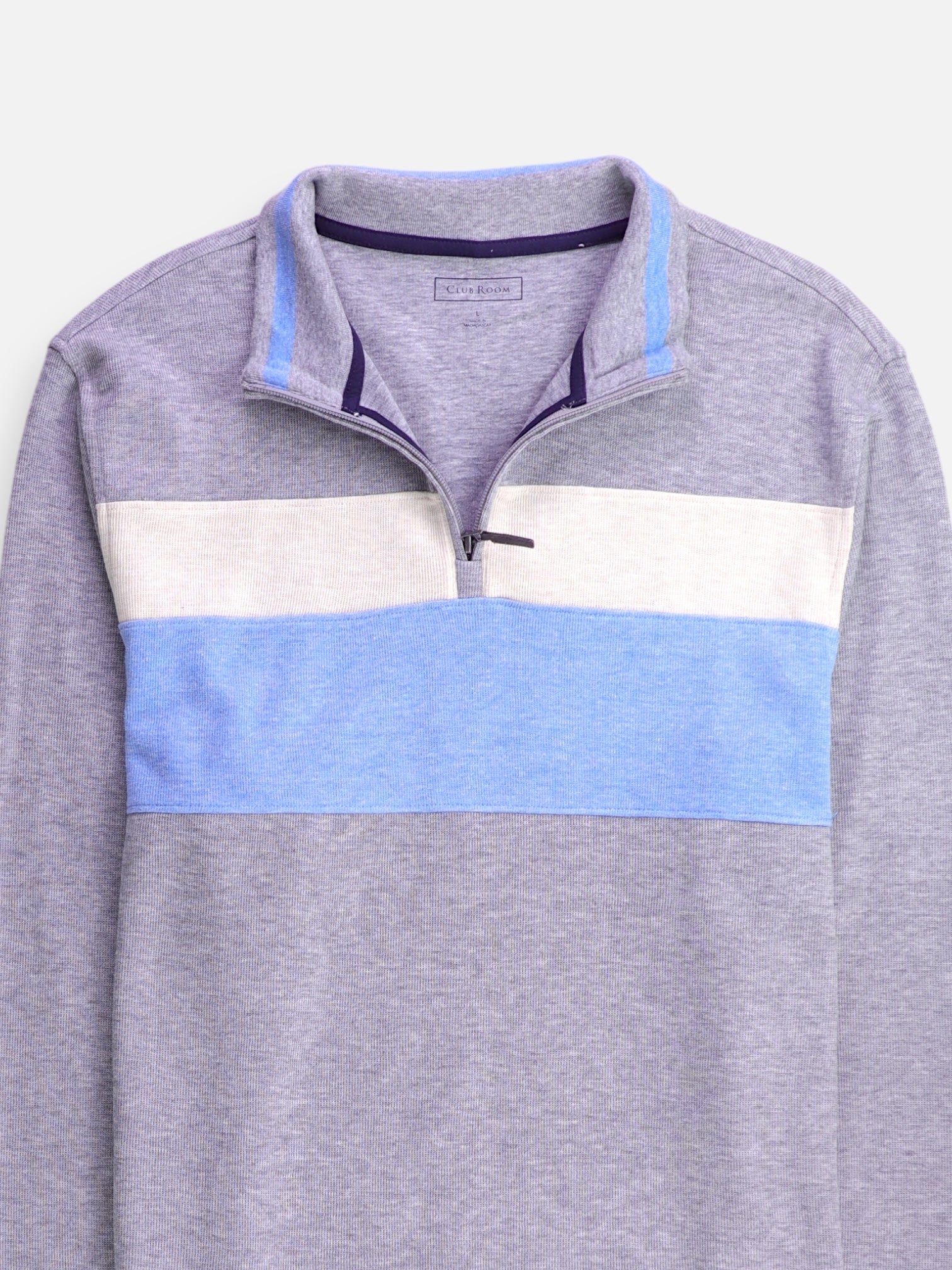 CLUB ROOM Sueter Fleece Color Block - Hombre - Large