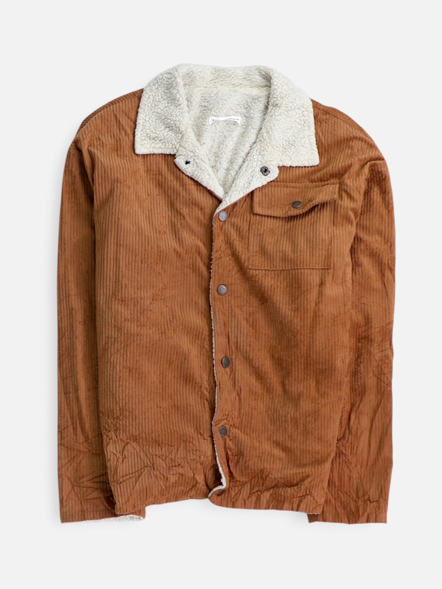 SHEIN Chaqueta Sherpa Trucker Corduroy - Niño - N/A - 13-14Y (Años)