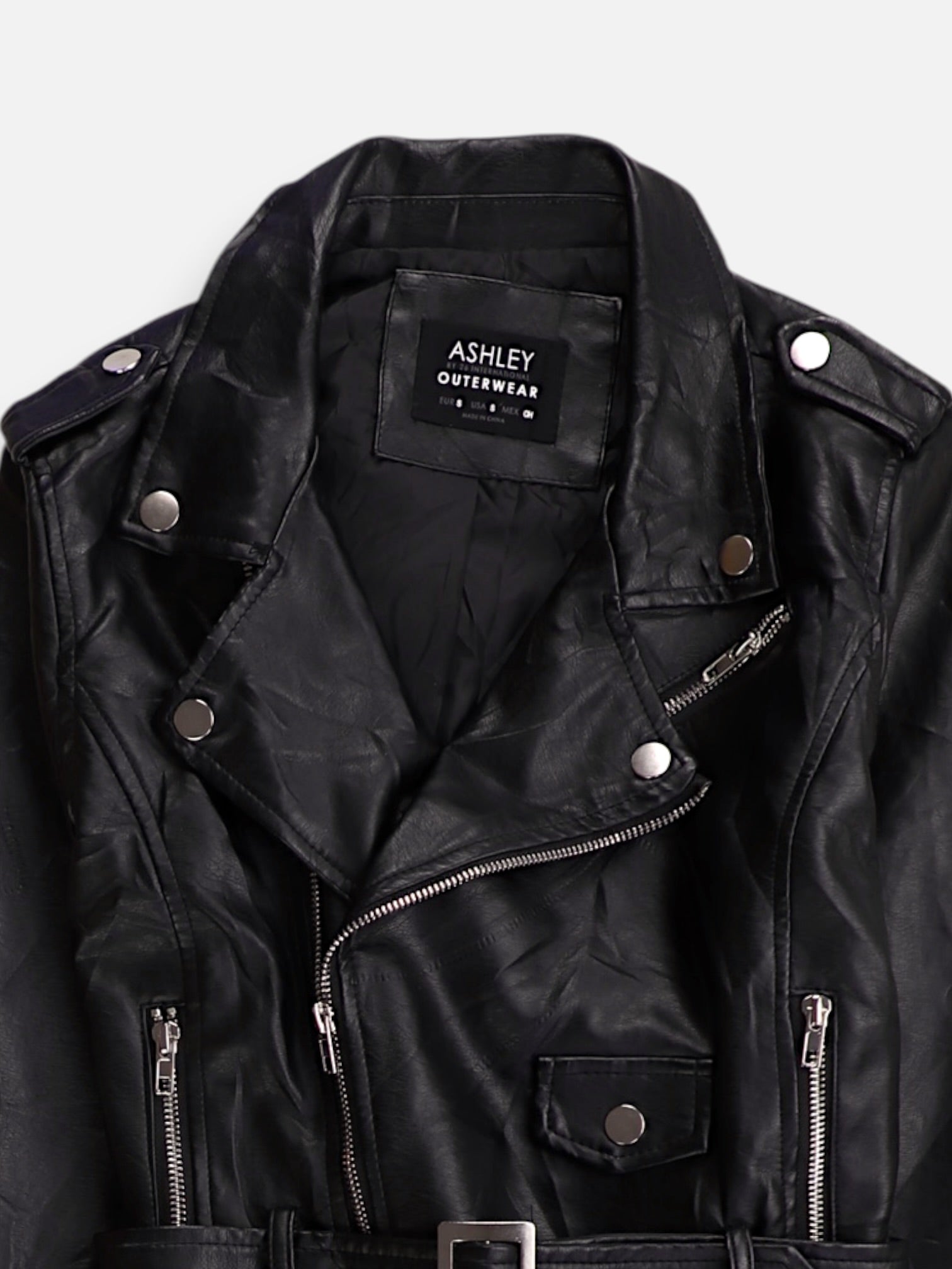 Chaqueta Cuero Crop Top - Mujer - Small