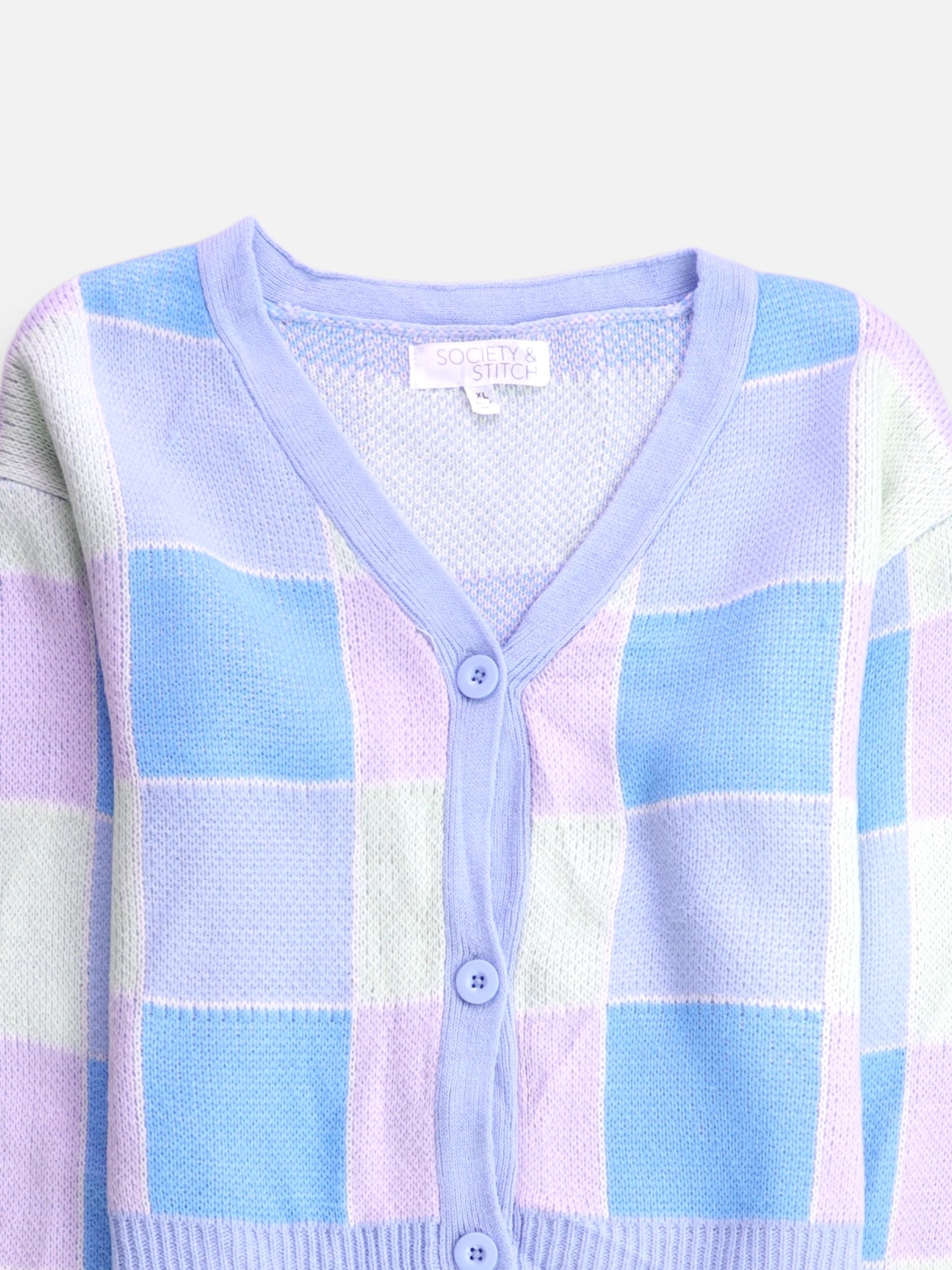 Sueter Cardigan Color Block - Mujer - XL