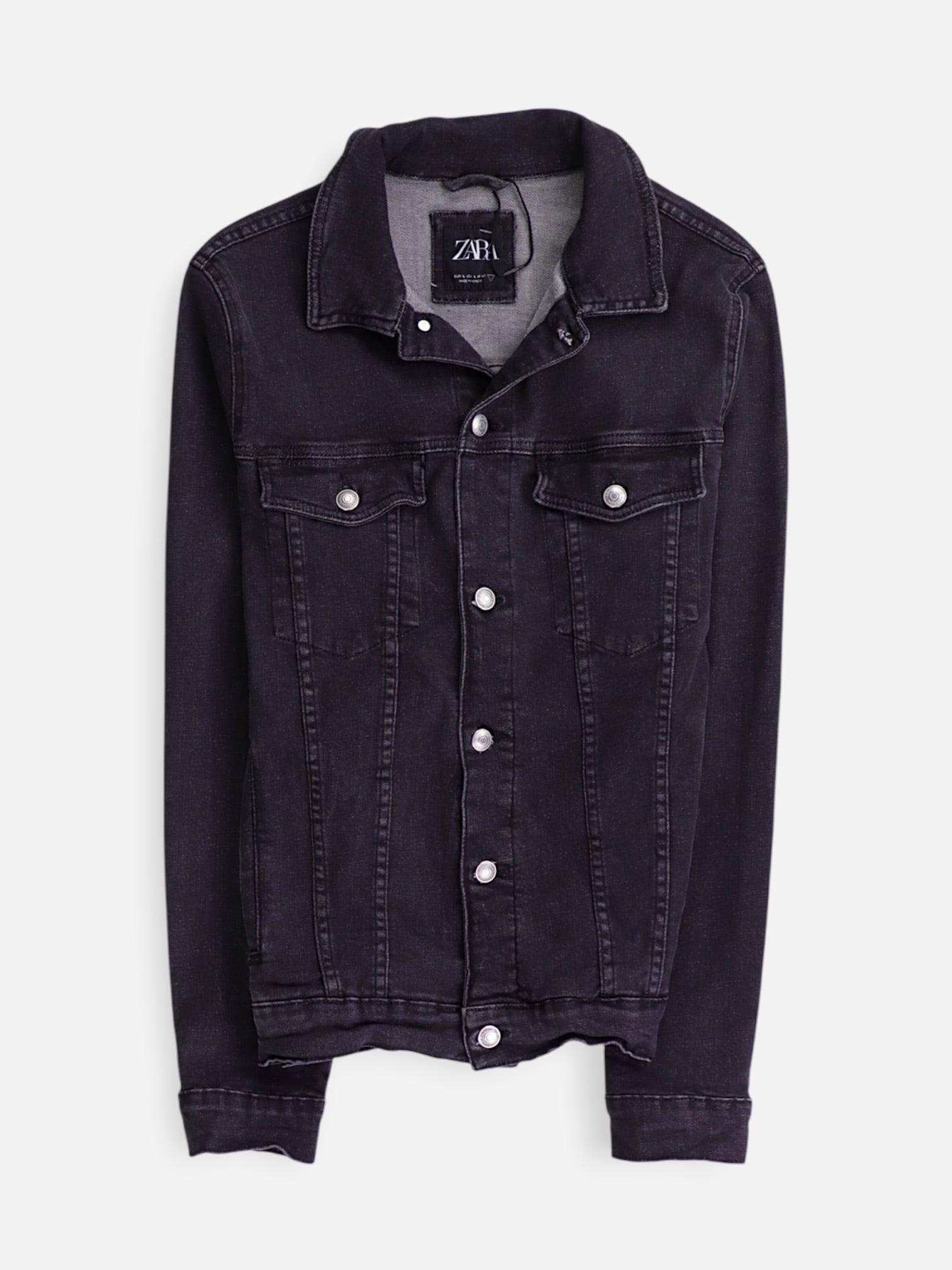 ZARA Chaqueta Denim  Basic - Hombre - Large