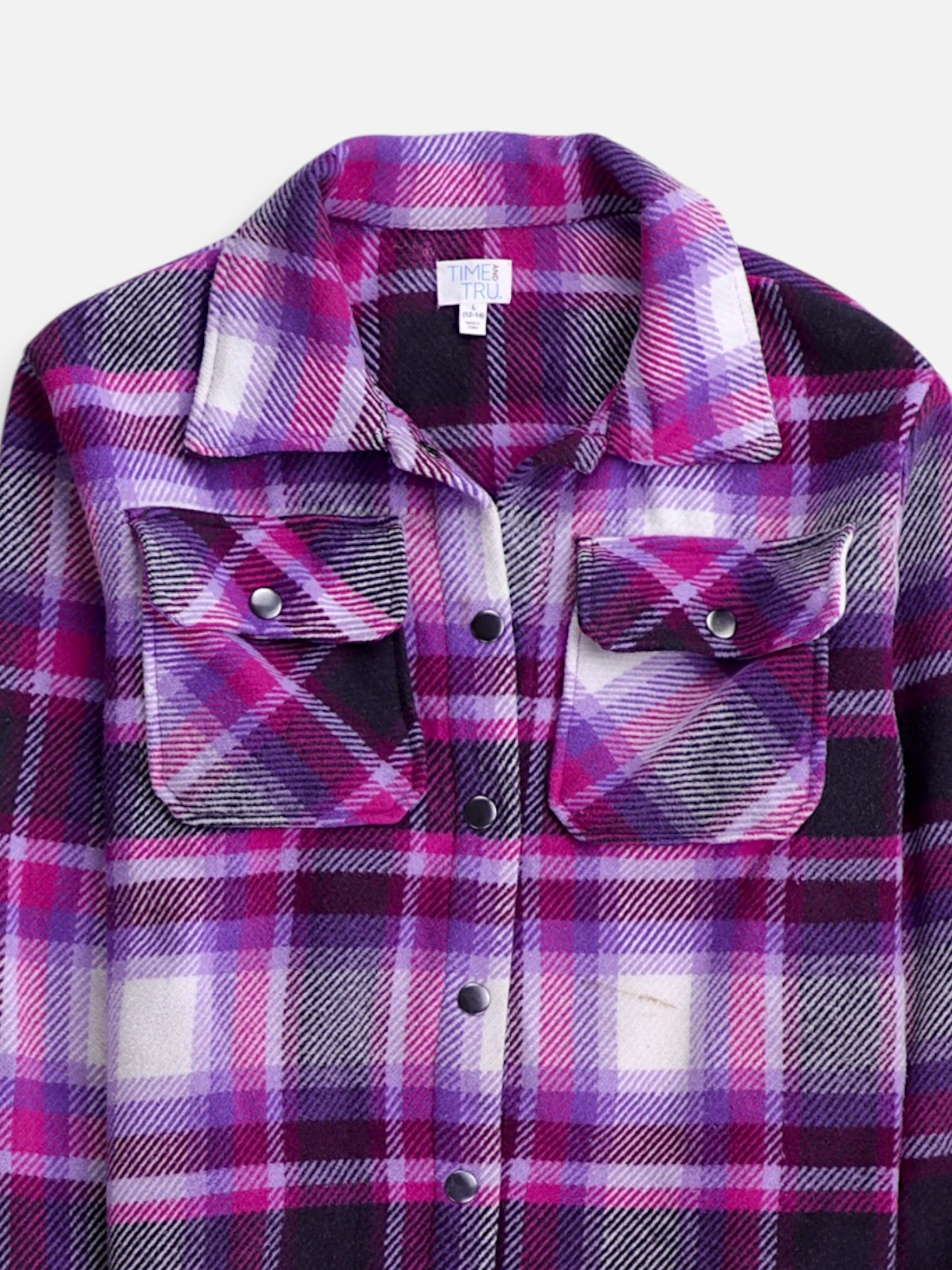 TIME THRU Chaqueta Sobrecamisa Plaid Types - Mujer - Large