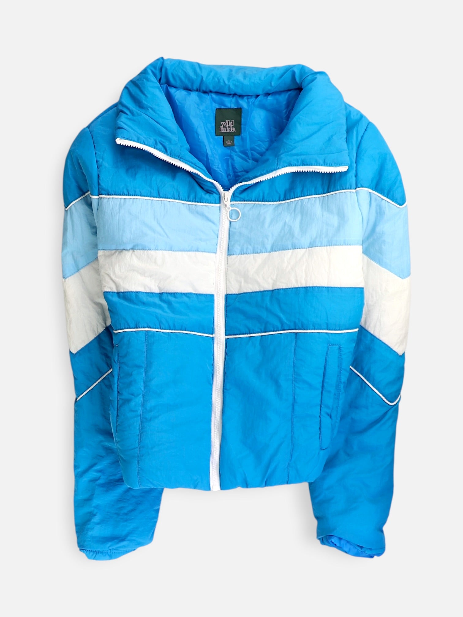Wild Fable Chaqueta Puffer Color Block - Mujer - Large