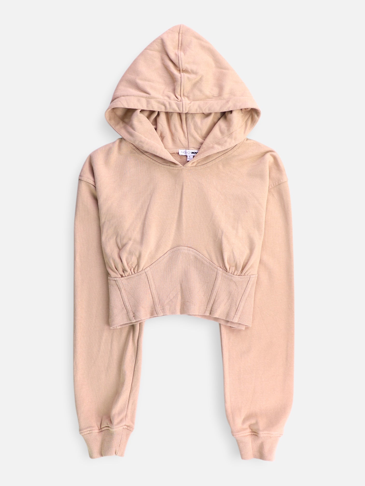 Fashionnova Sudadera Hoodie Crop Top - Mujer - Large
