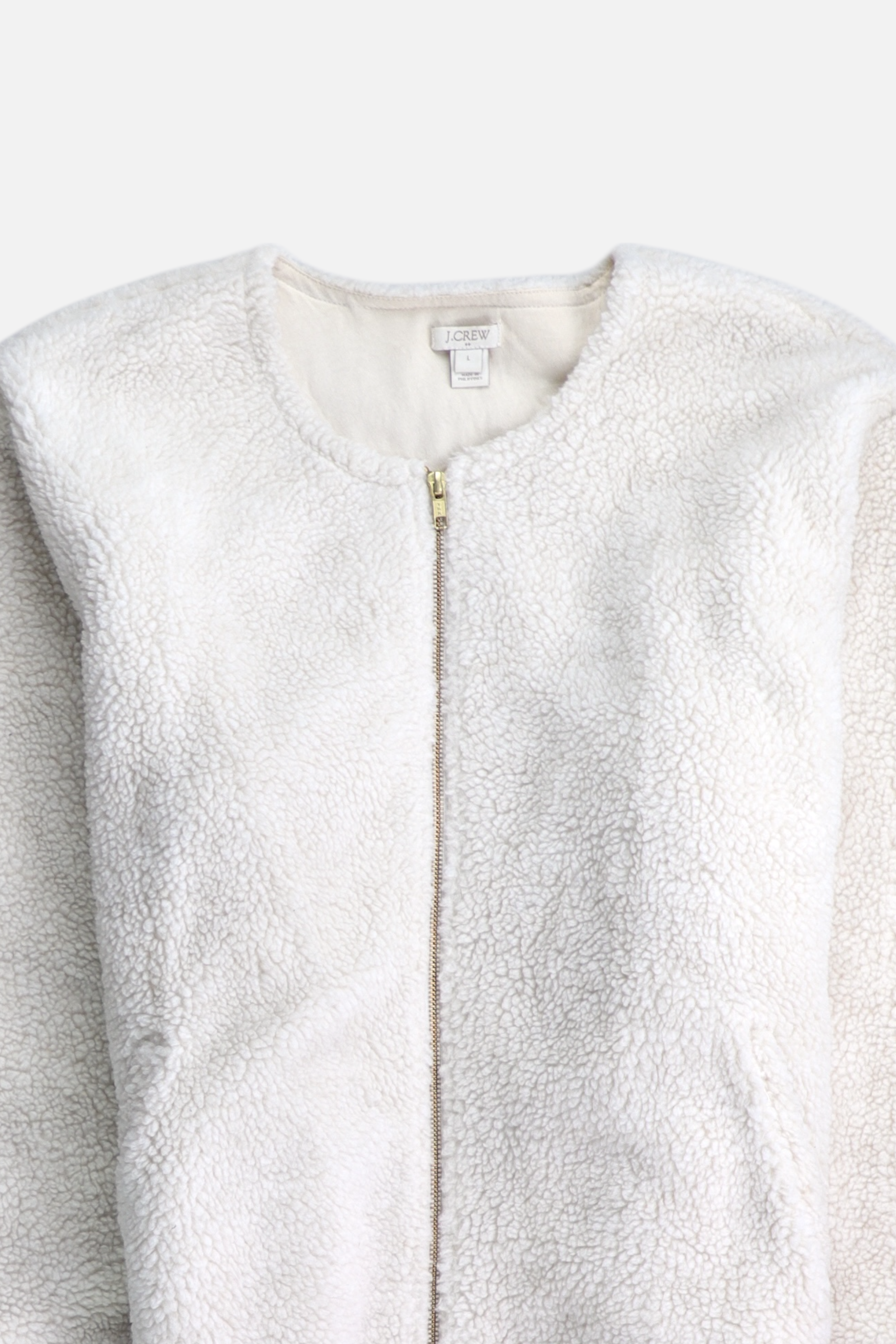 J CREW Chaqueta Casual Teddy - Mujer - Large