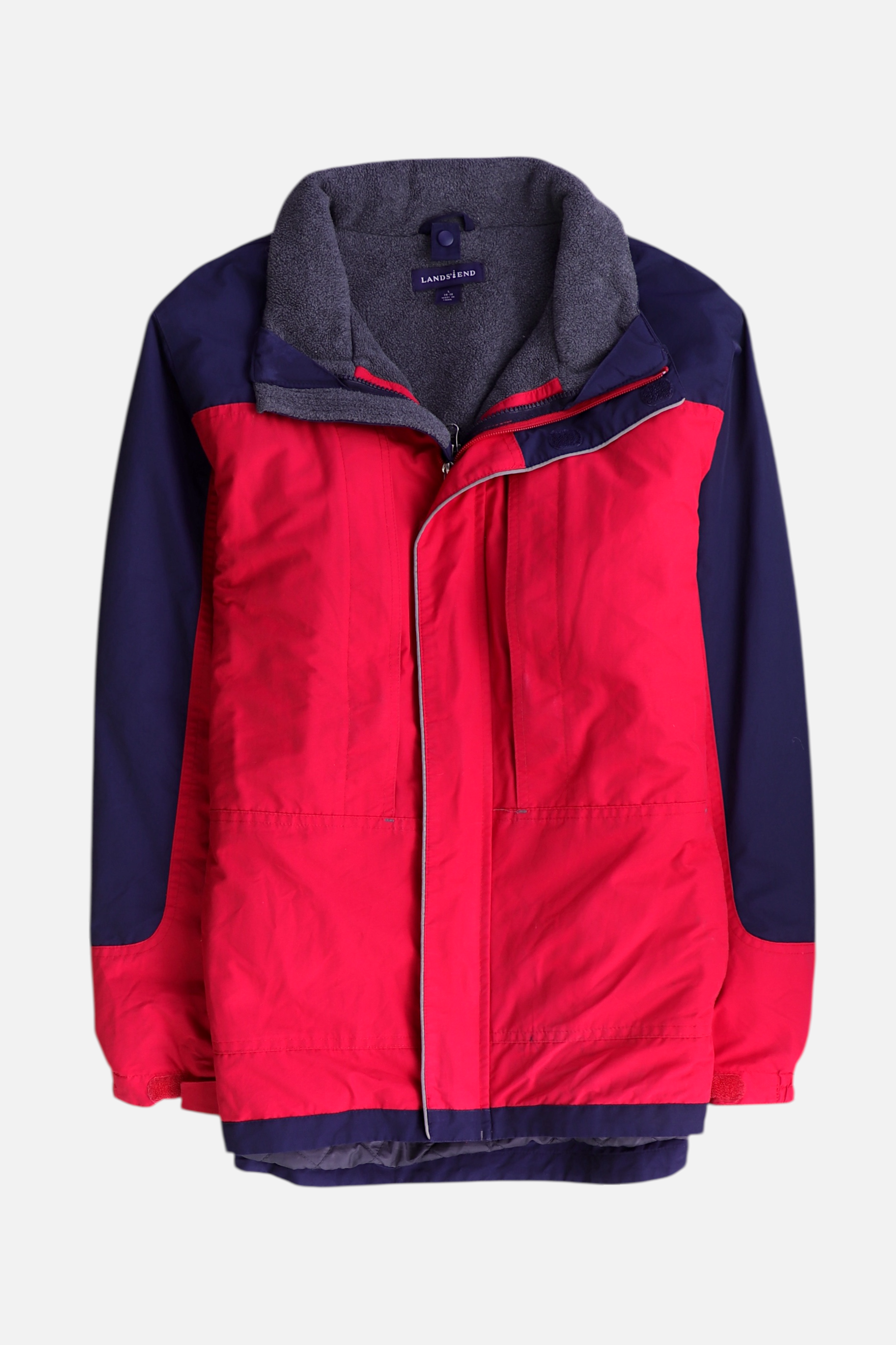 LANDS END Chaqueta Impermeable Color Block - Niño - Large - 14-16Y (Años)