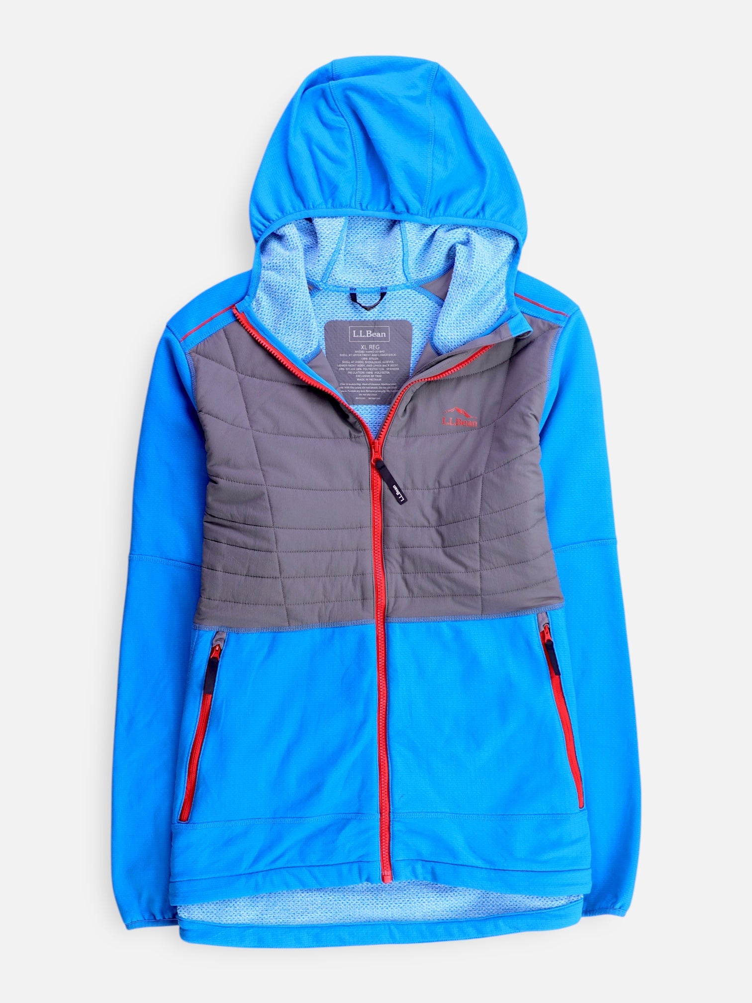 LL BEAN Sudadera Hoodie Color Block - Hombre - XL