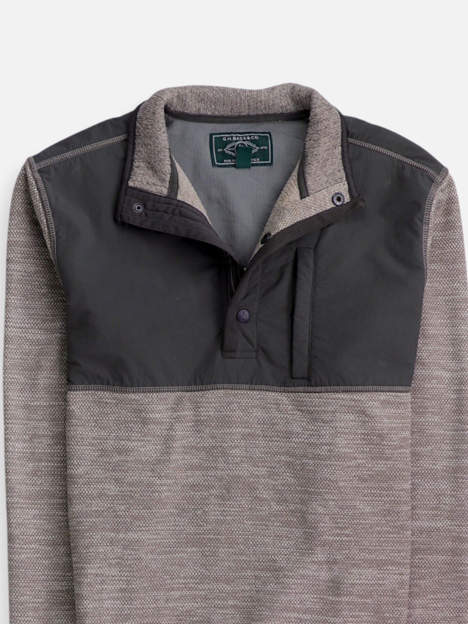 G.H. BASS & CO Sudadera Fleece Color Block - Hombre - Medium