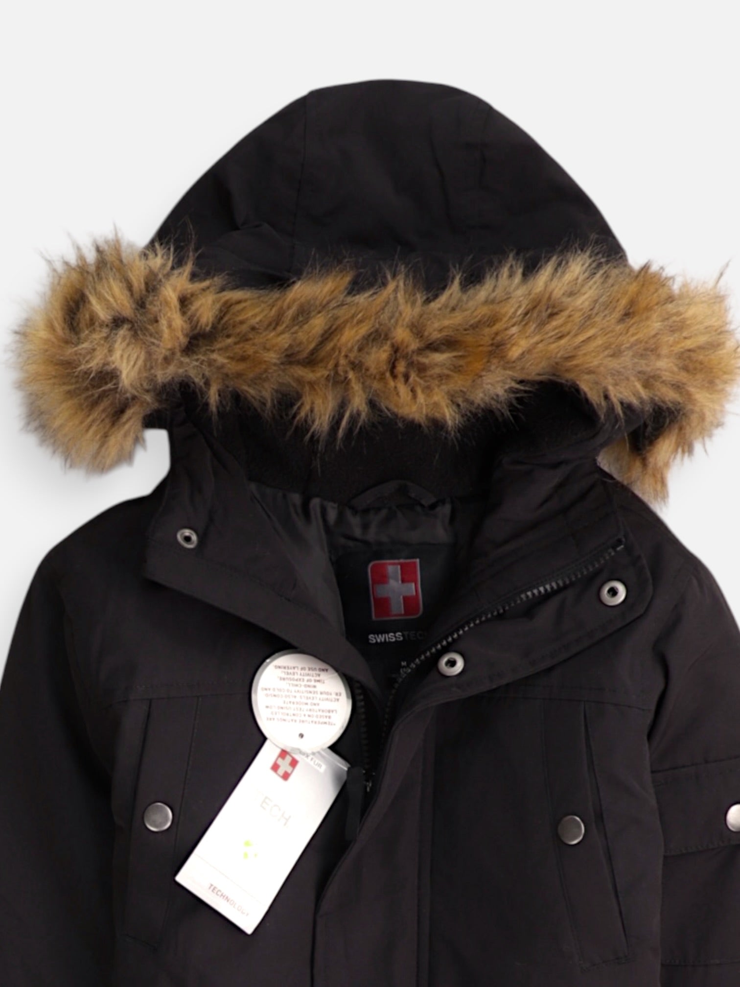 SwissTech Chaqueta Puffer Impermeable - Niño - Medium - 5-6Y (Años)