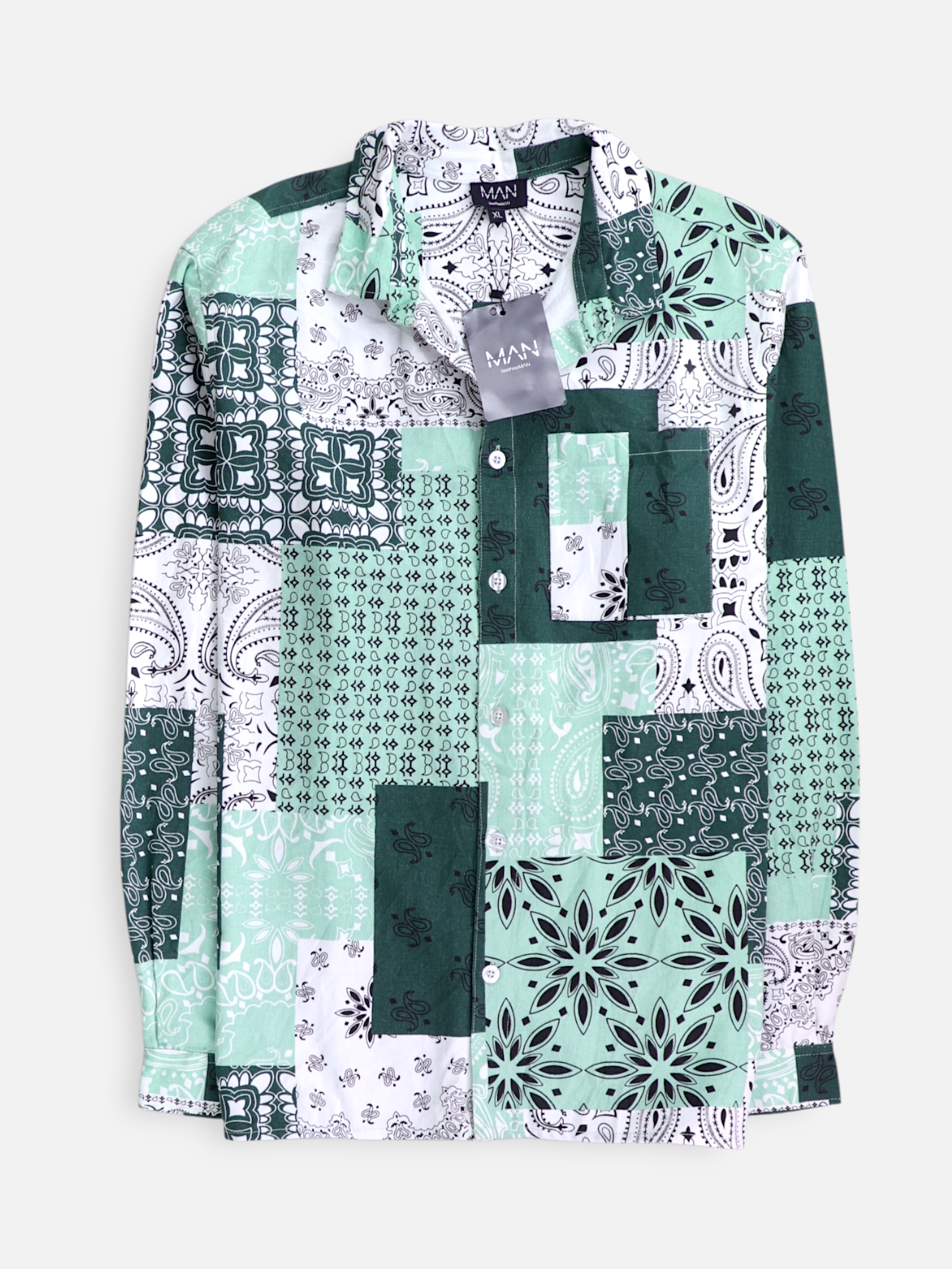 boohooman Camisa Color Block - Hombre - XL