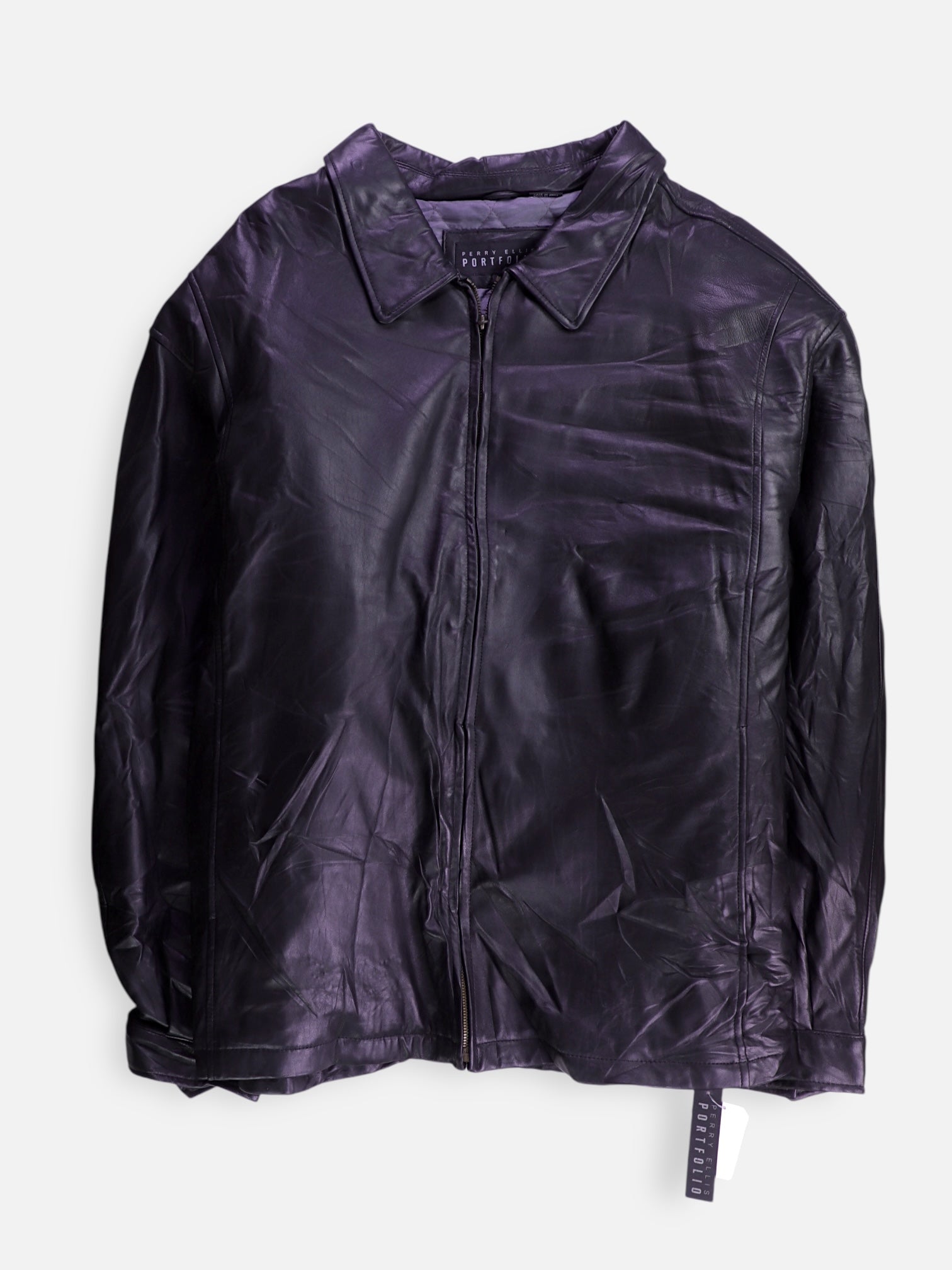 Perry Ellis Chaqueta Cuero Basic - Hombre - 4XL