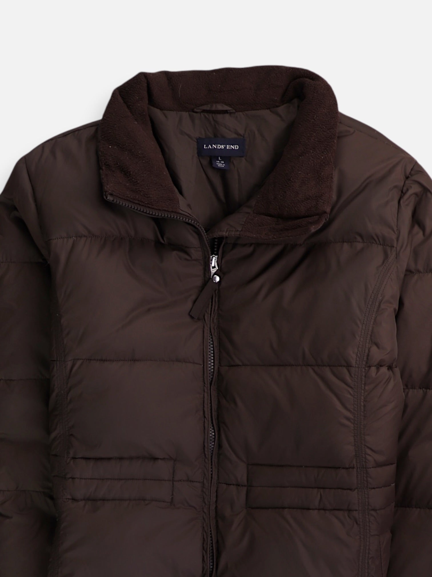 LANDS END Chaqueta Puffer Impermeable - Mujer - Large