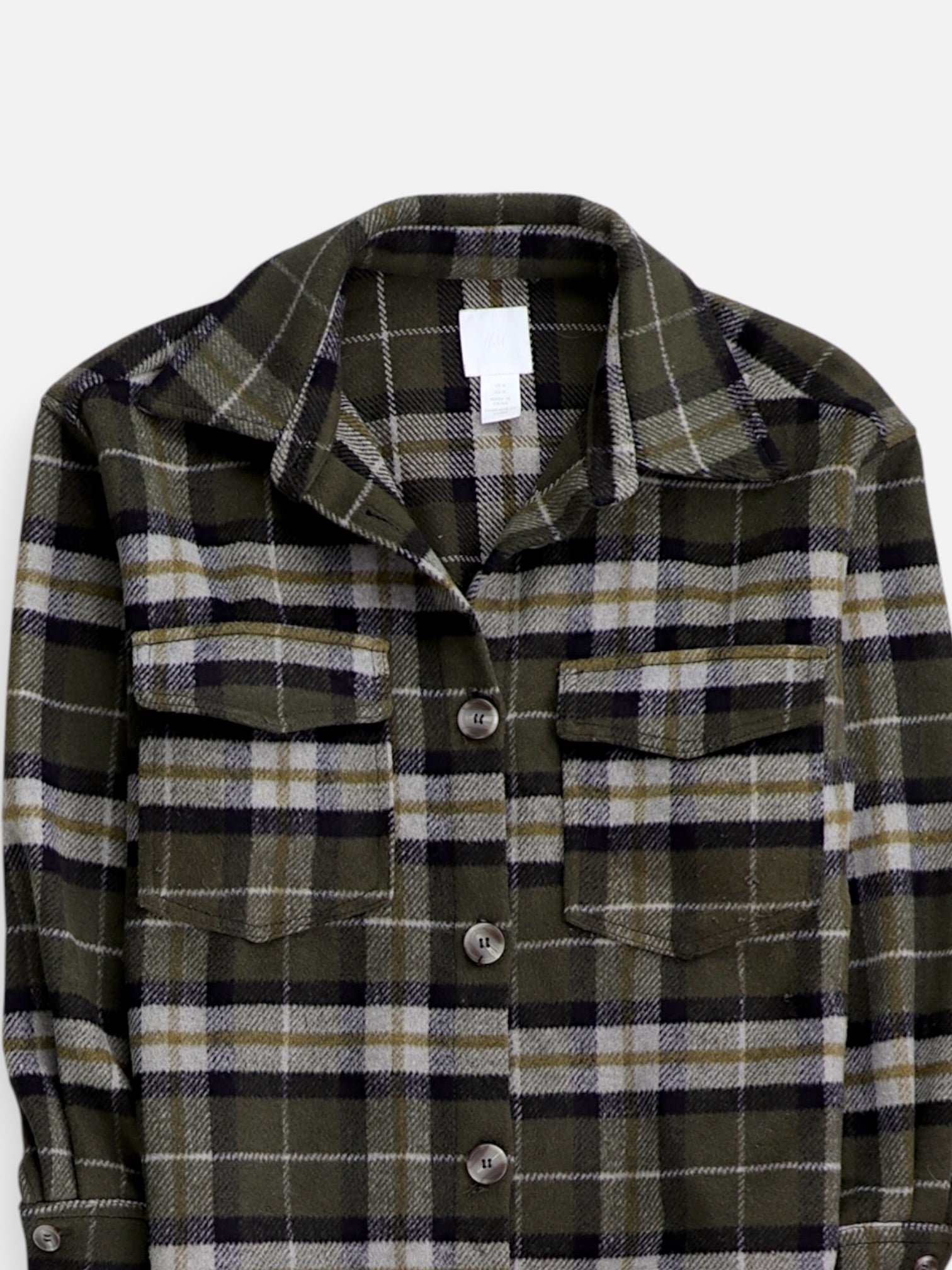H&M Chaqueta Sobrecamisa Color Block - Mujer - Small