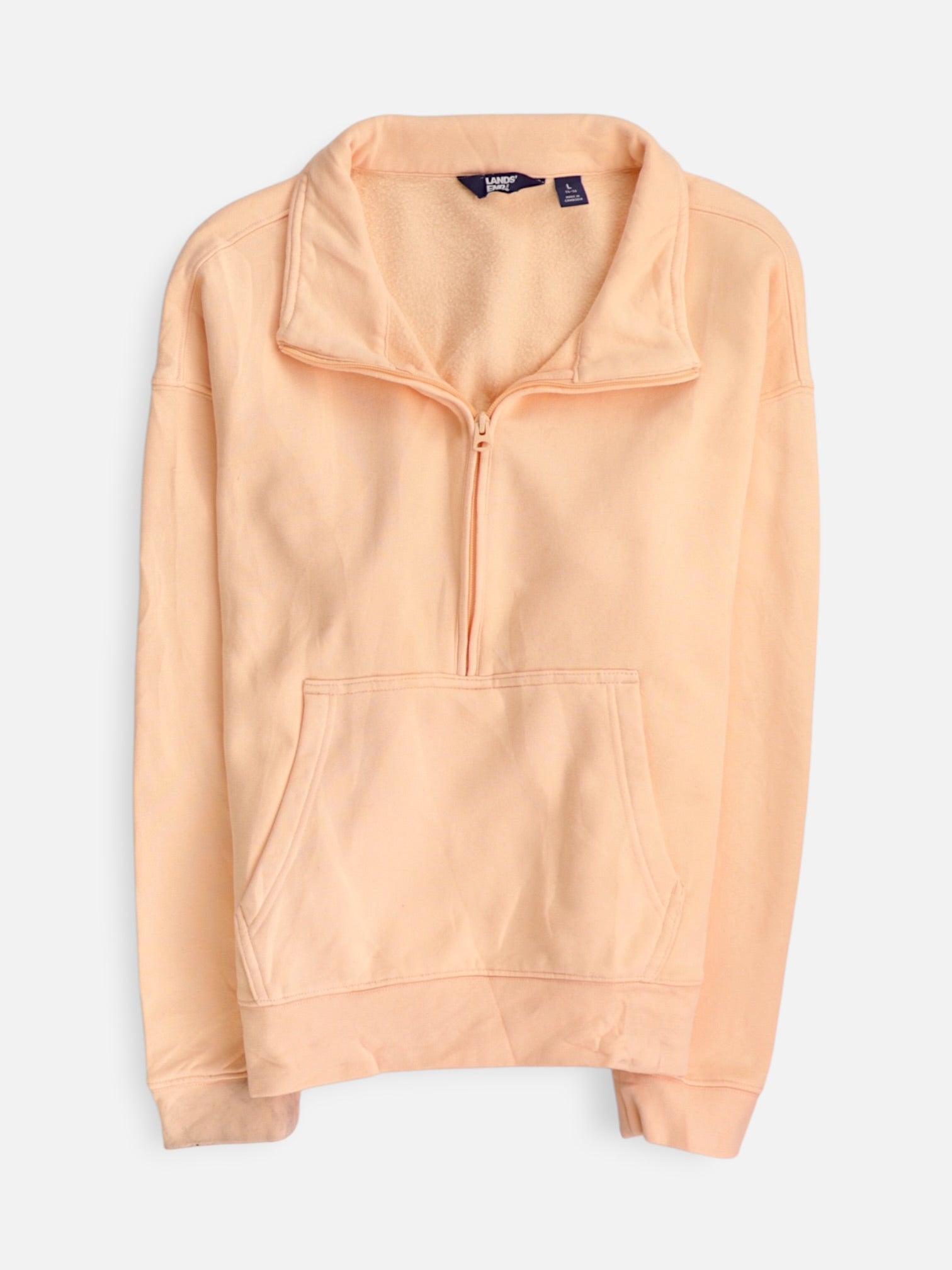 LANDS END Sudadera Fleece Basic - Mujer - Large