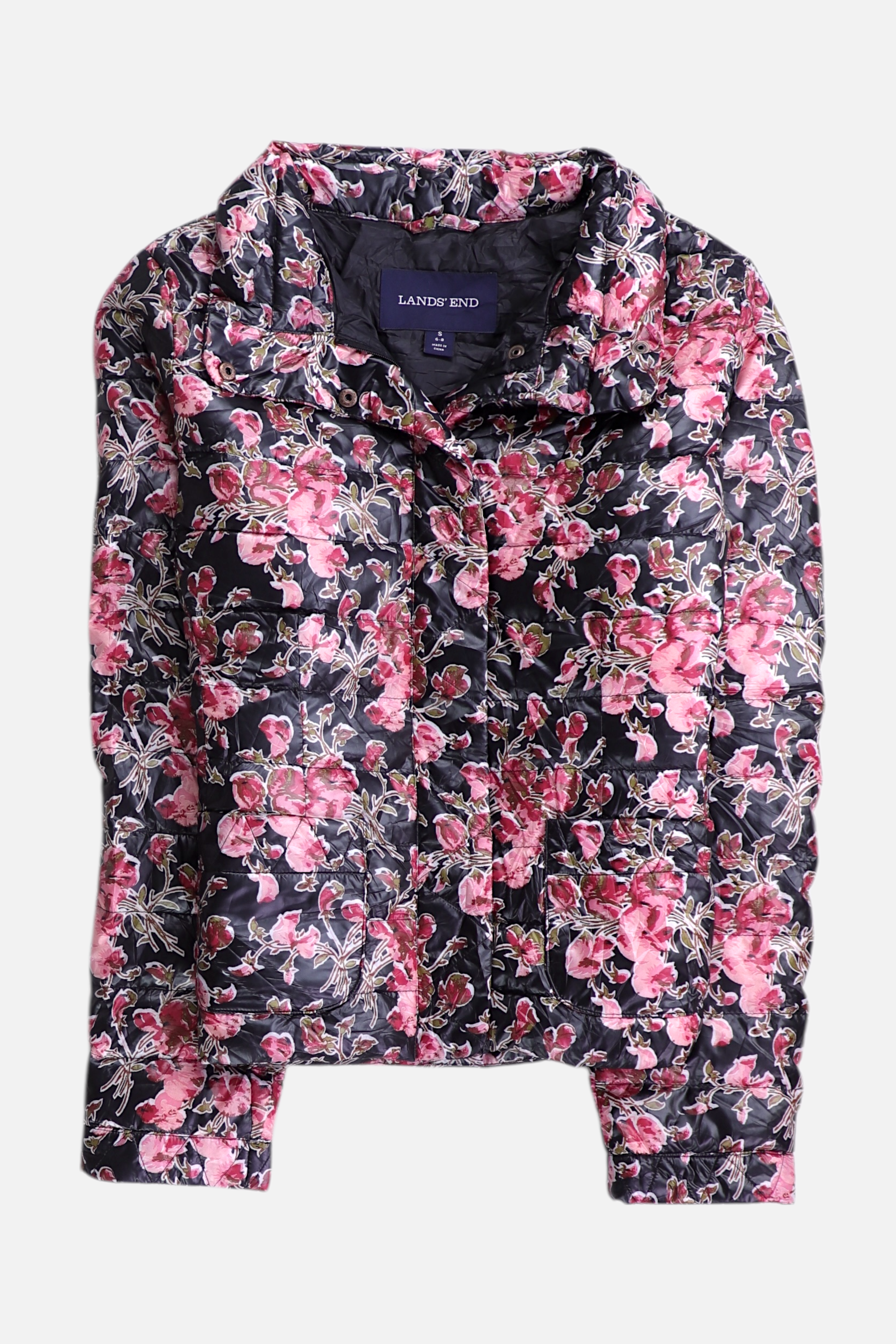 LANDS END Chaqueta Puffer Impermeable - Mujer - Small