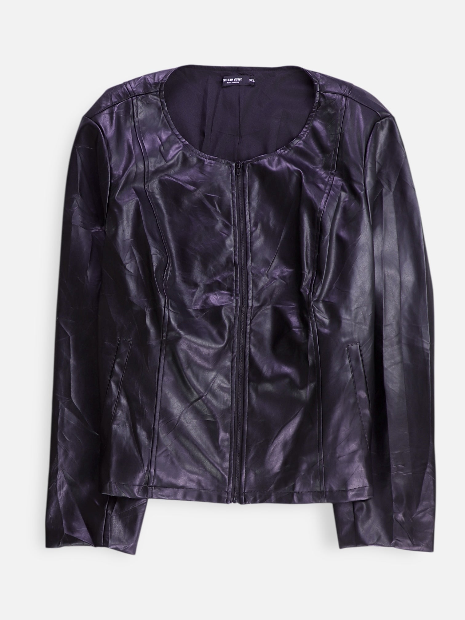 SHEIN Chaqueta Cuero Basic - Mujer - 3XL