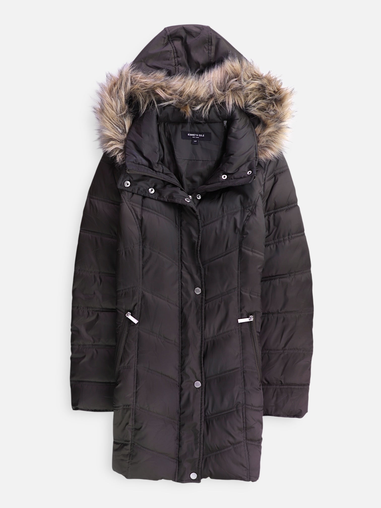 Kenneth Cole Abrigo Impermeable Puffer - Mujer - Small