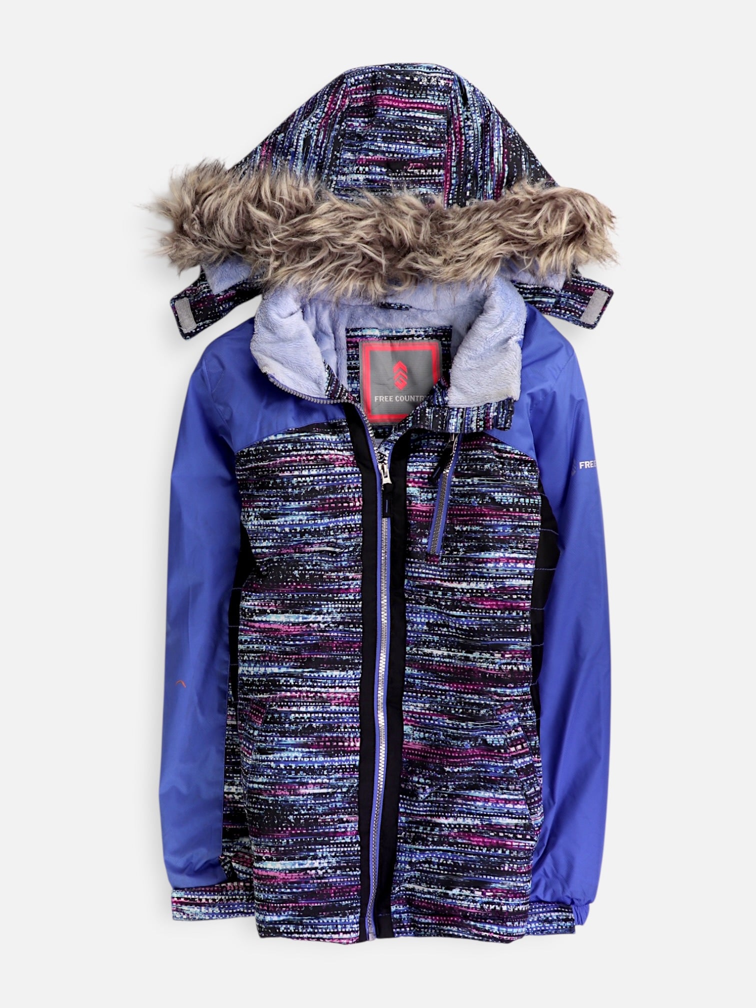 FREE COUNTY Chaqueta Impermeable Color Block - Niña - Large - 14-16Y (Años)