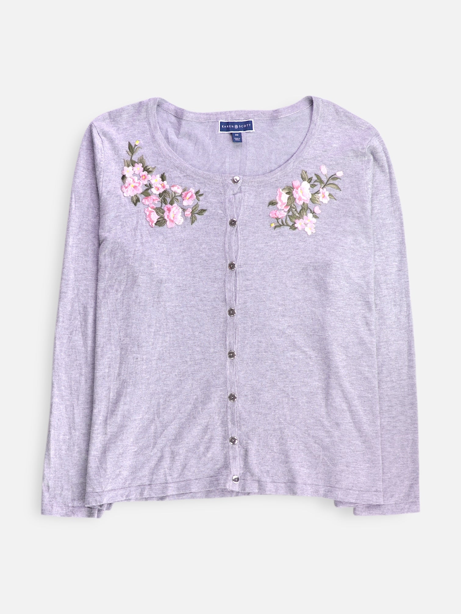 KAREN SCOTT Sueter Cardigan Casual - Mujer - 2XL