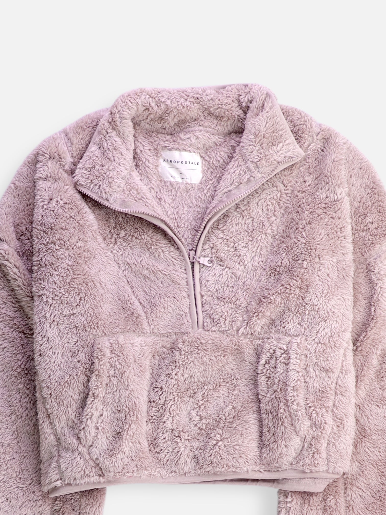 Aeropostale Sueter Fleece Crop Top - Mujer - Medium